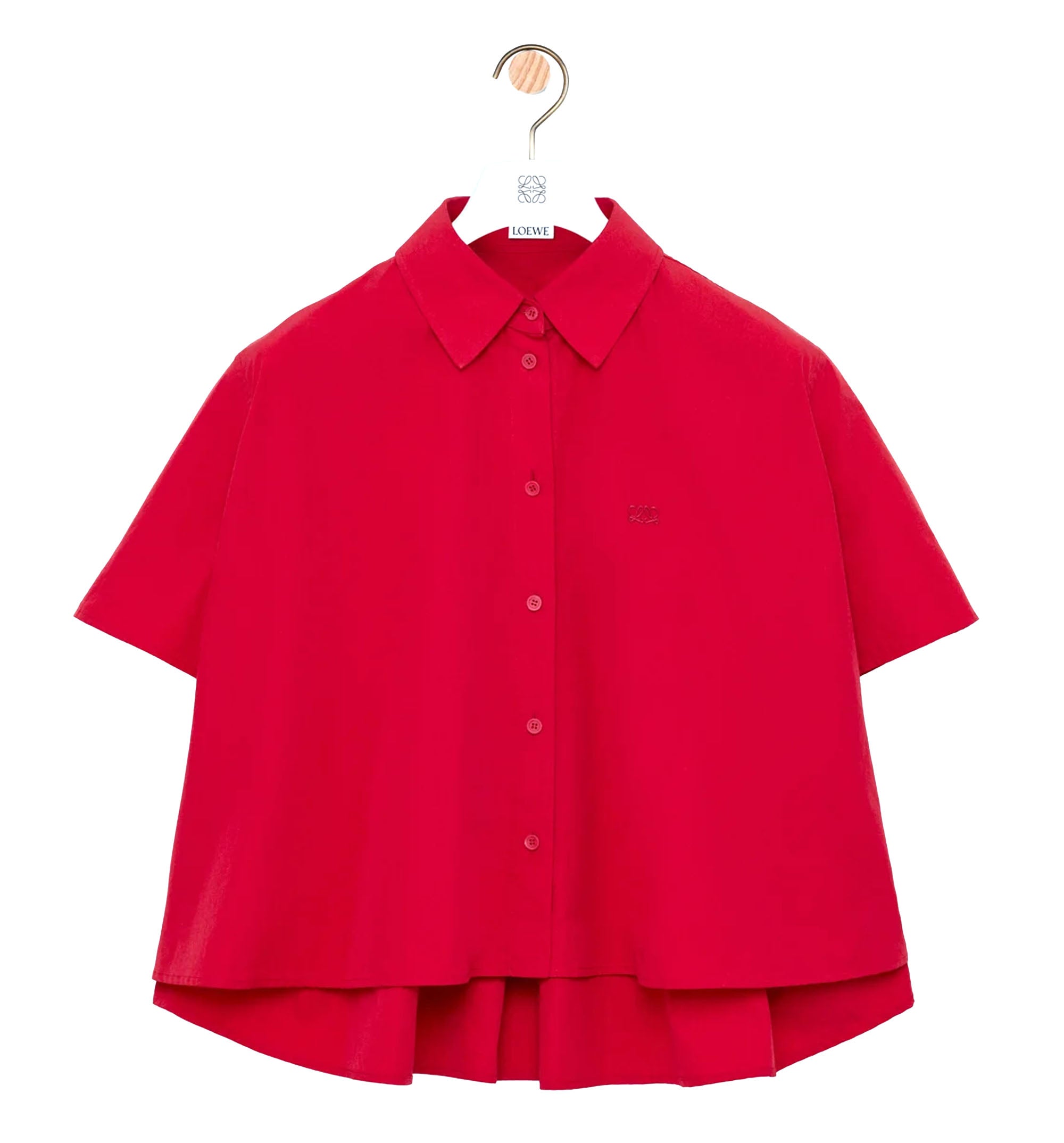 Short sleeve trapeze shirt in cotton
