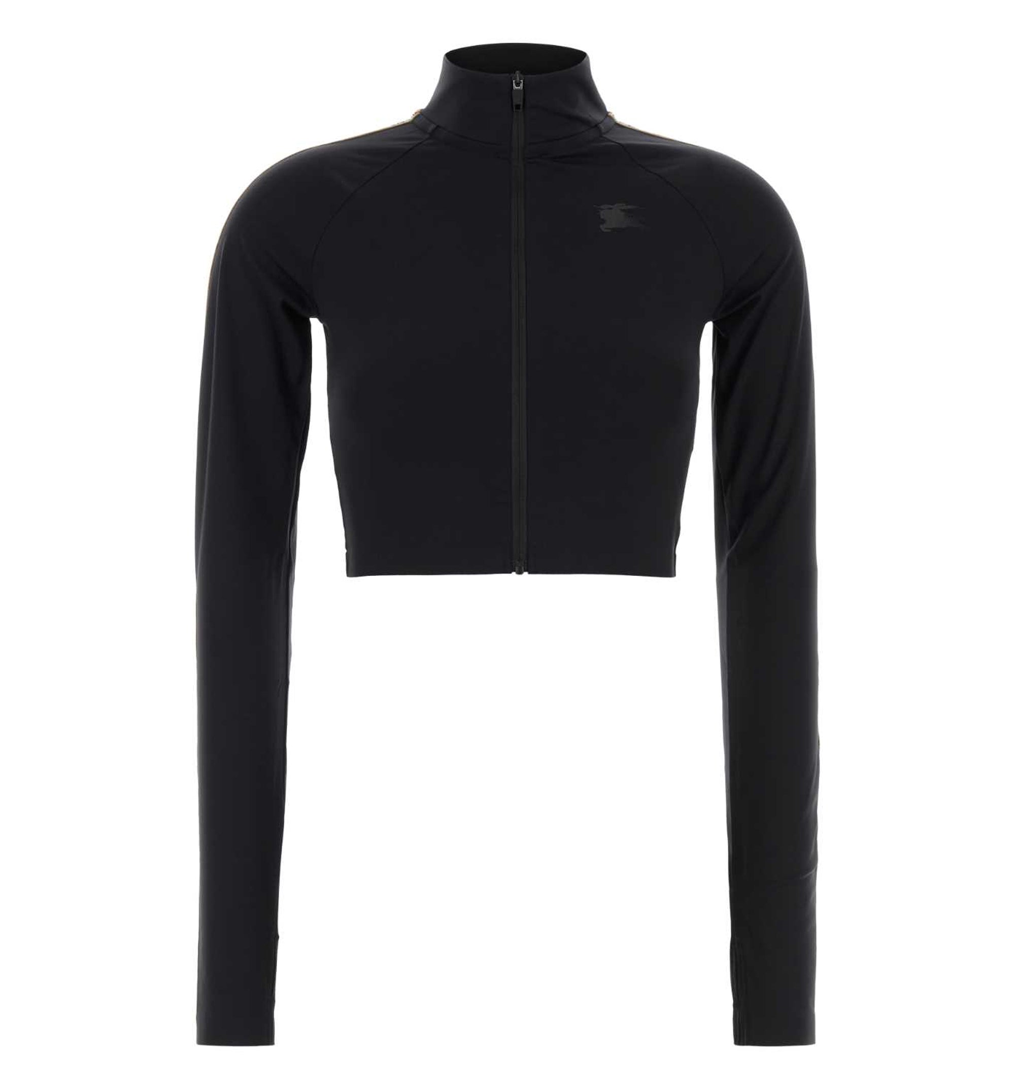Black stretch nylon sweatshirt