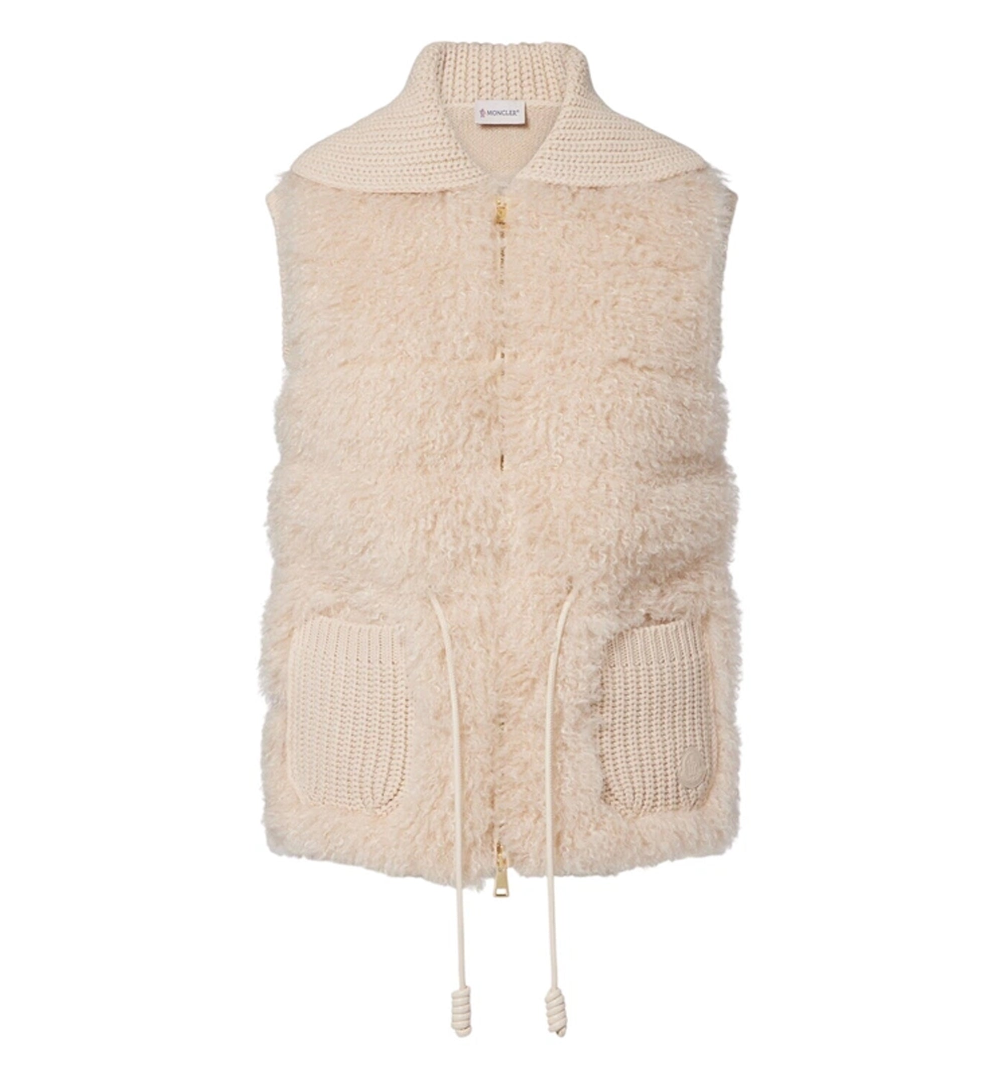 Sherpa-Lined Knitted Vest