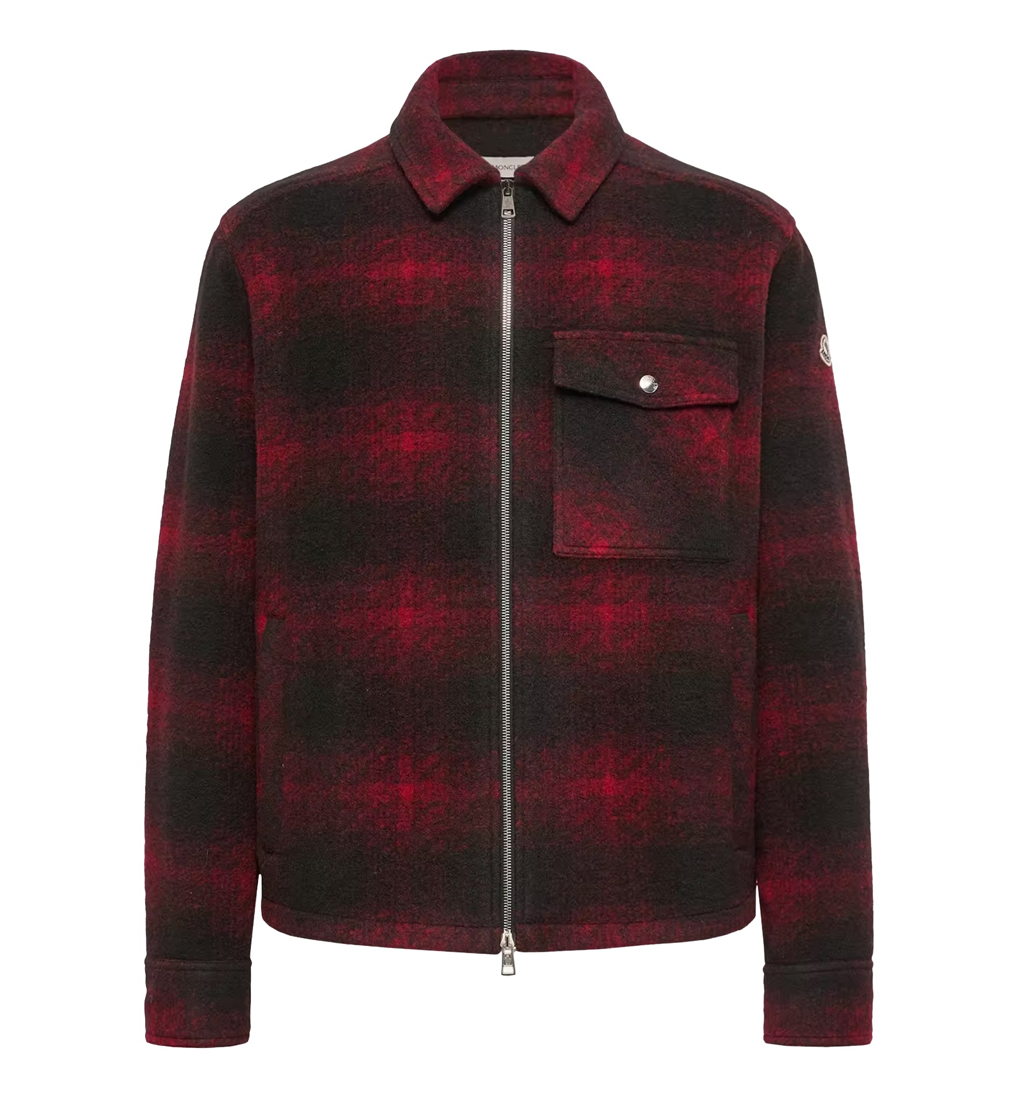 Check Jersey Zip-up Shirt