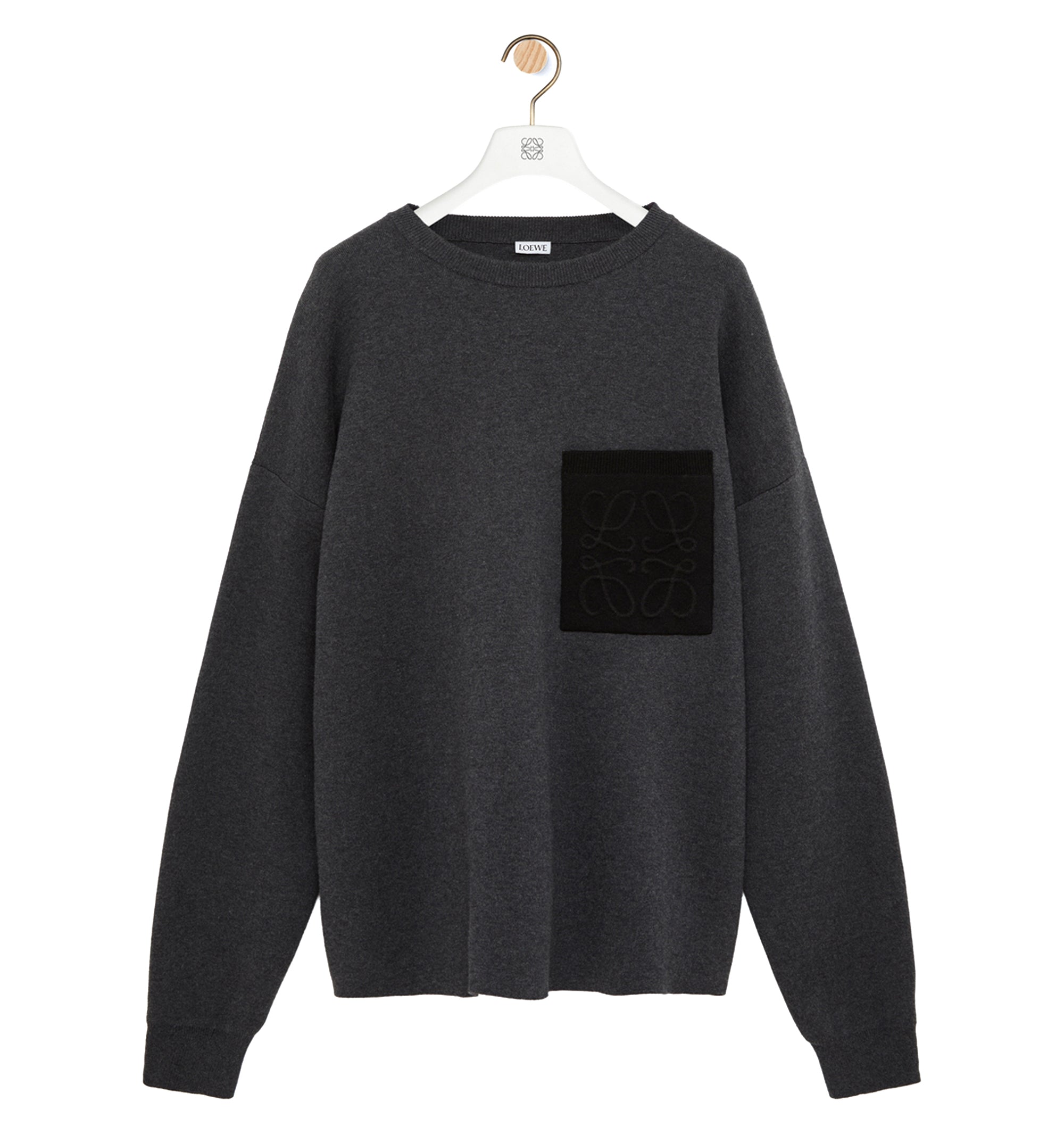 Anagram pocket sweater in cotton blend