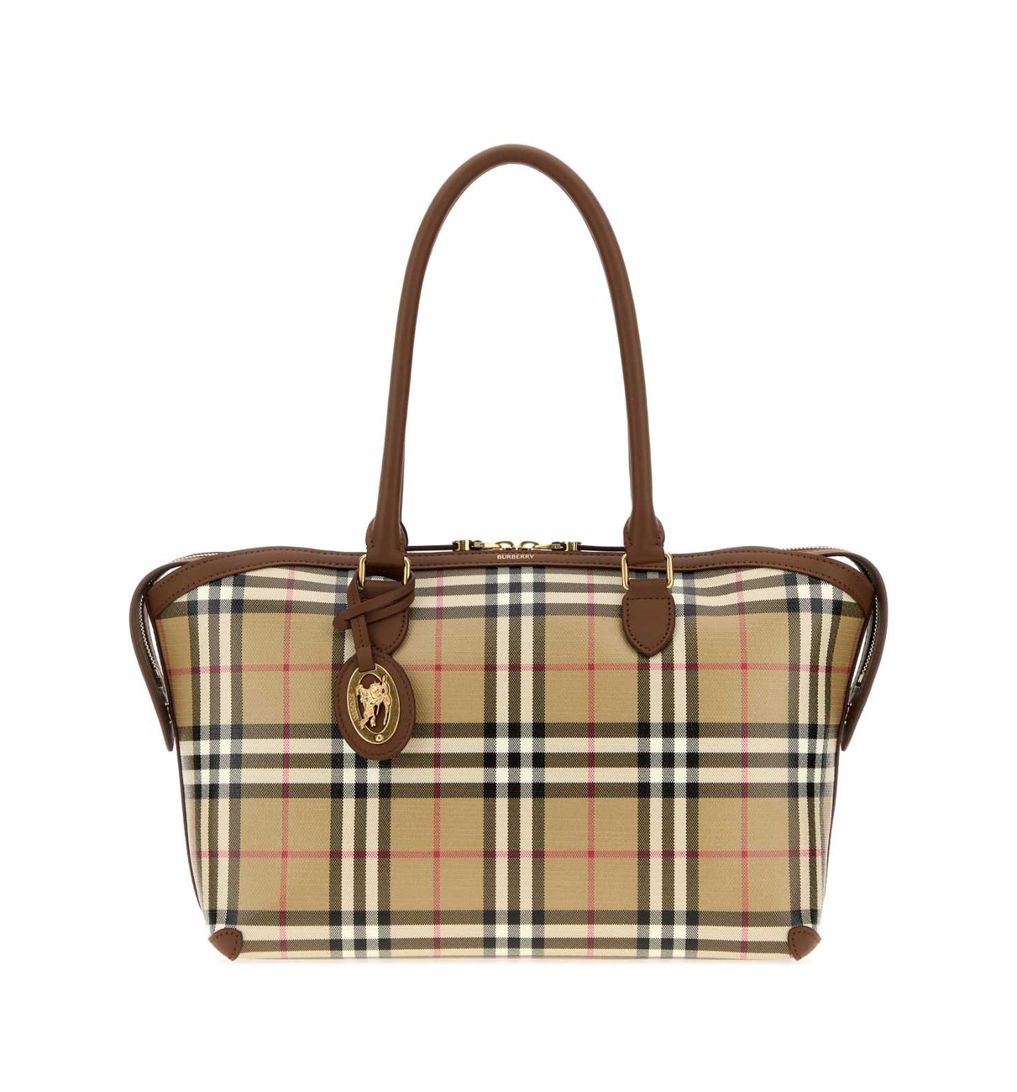 Printed canvas small Check handbag