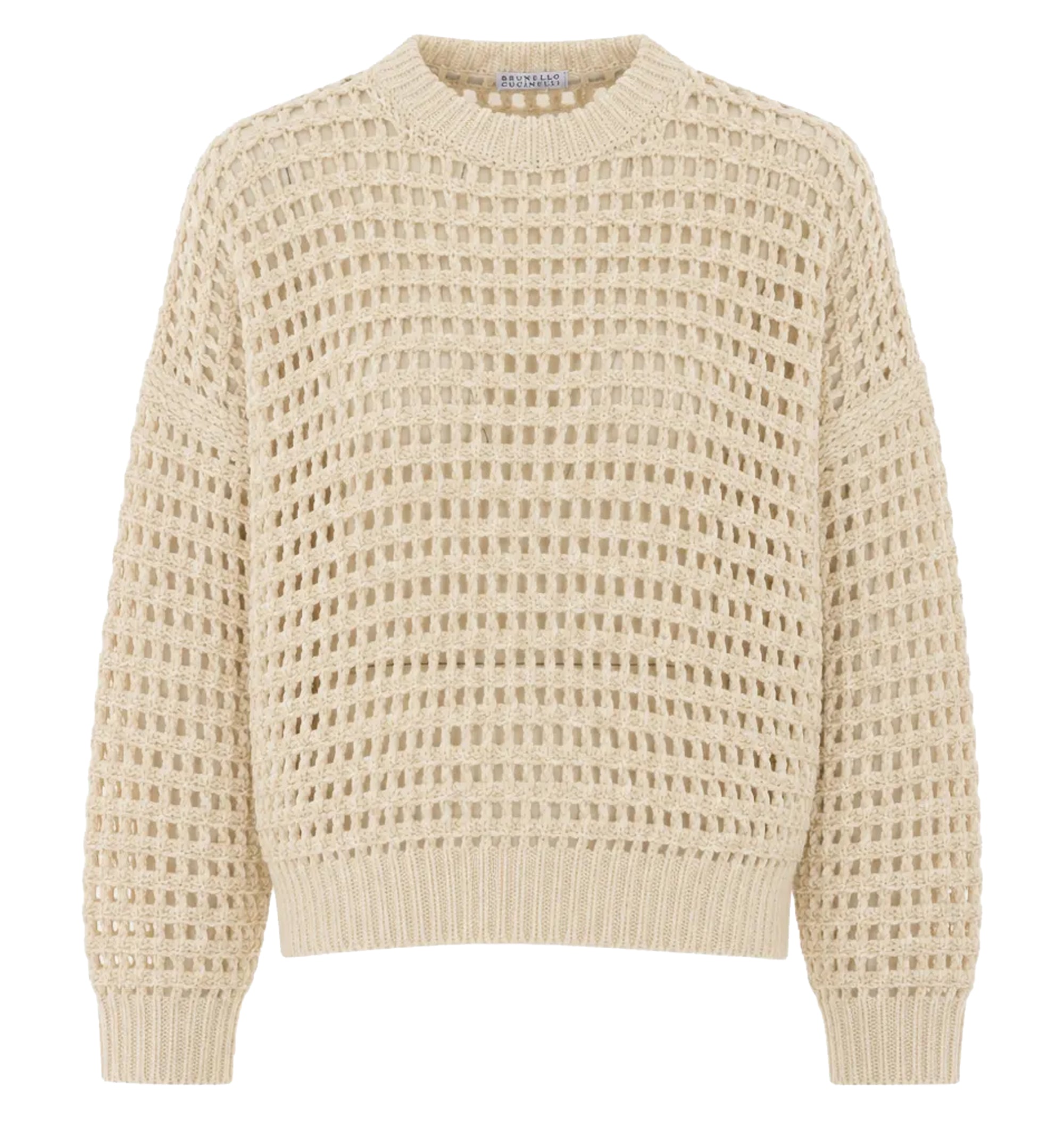 Sequin-embellished open-knit sweater