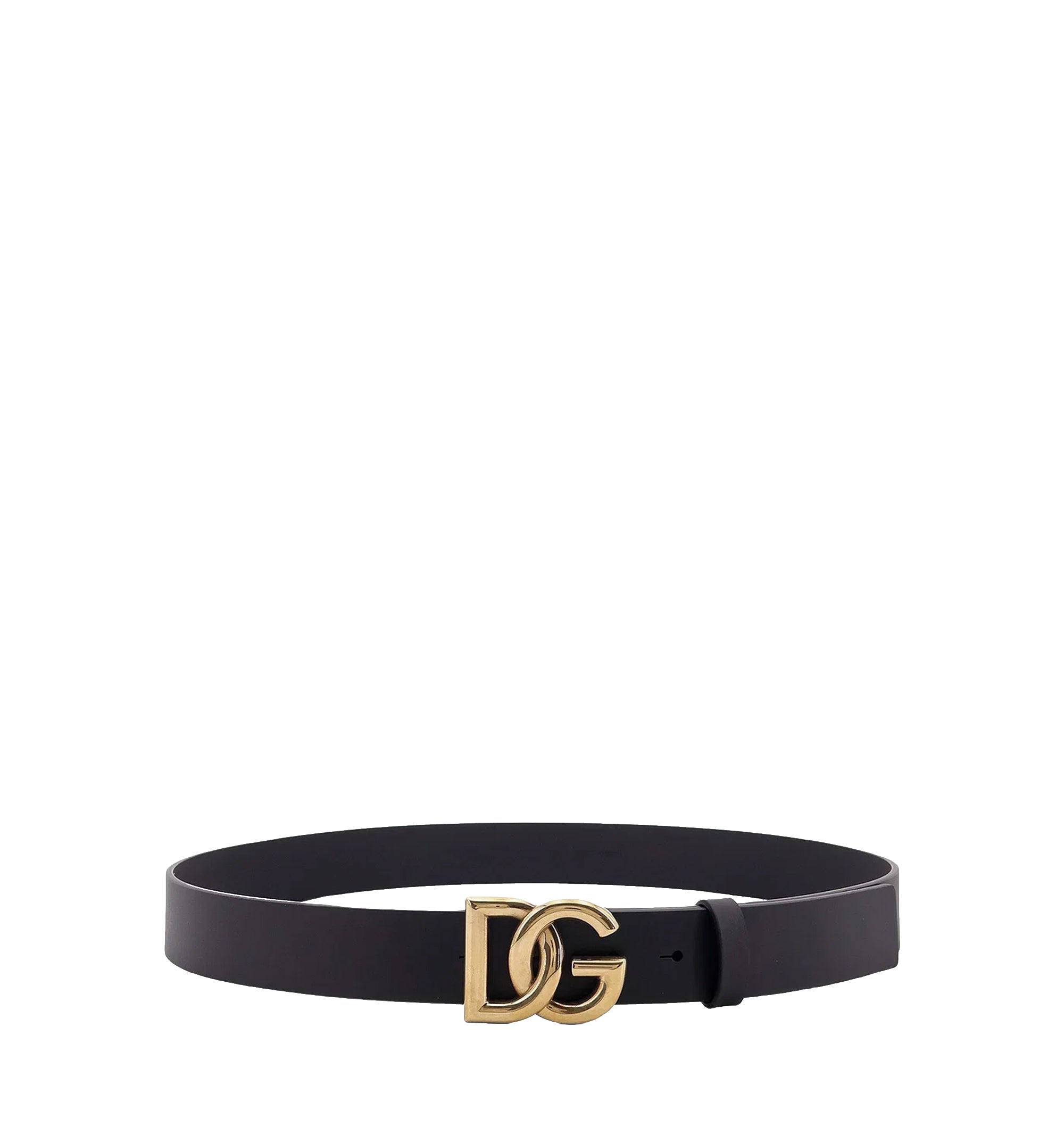 Lux leather belt with crossover DG logo buckle