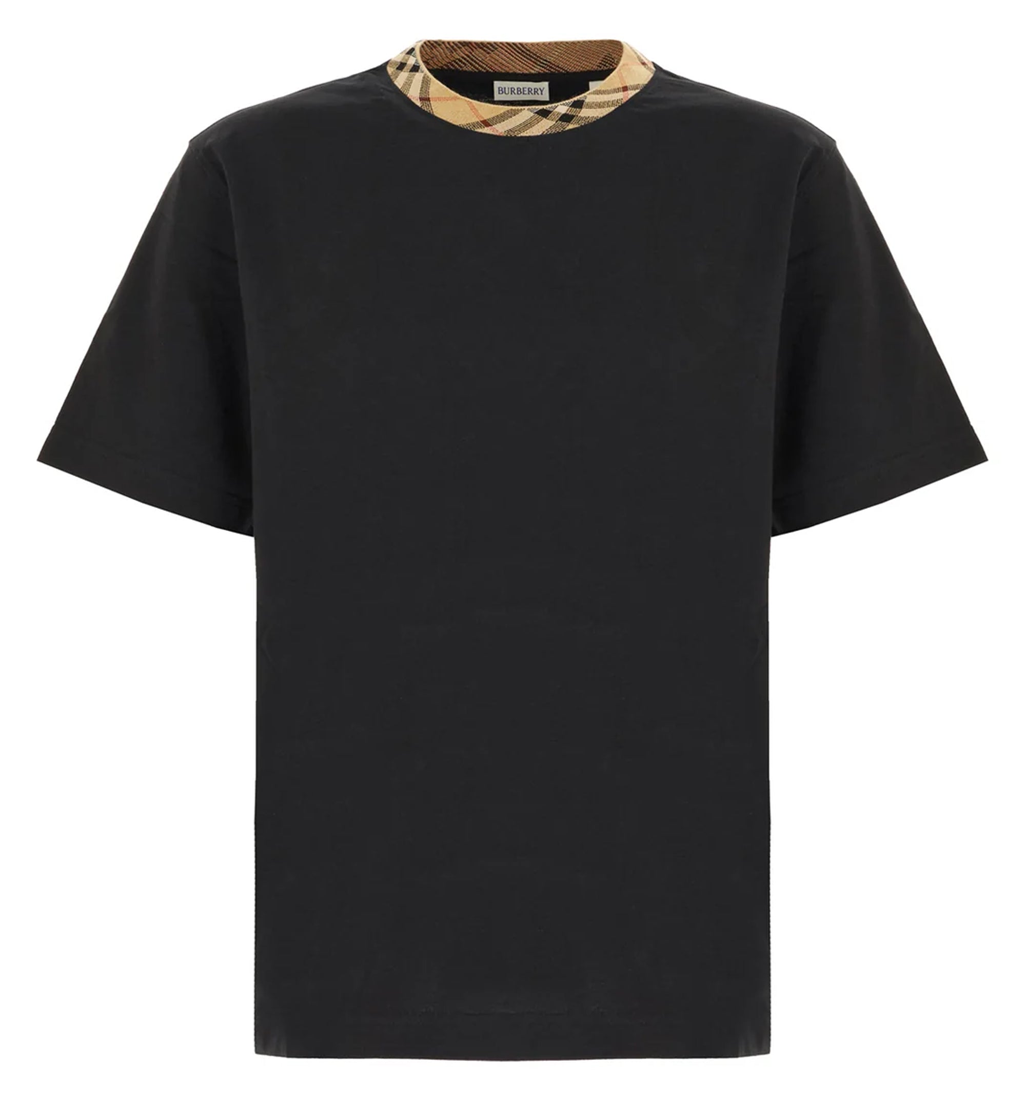 Check Trim Cotton T-shirt