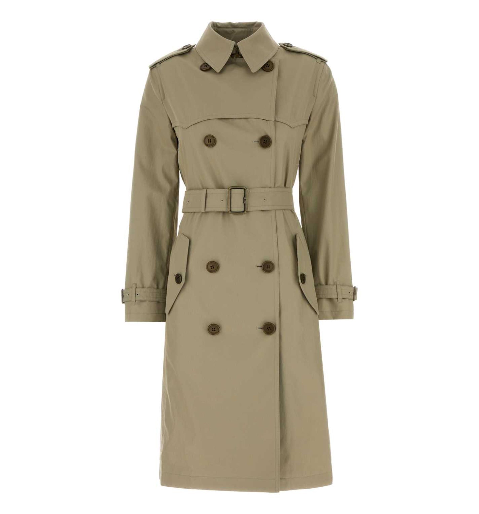 Khaki gabardine trench coat