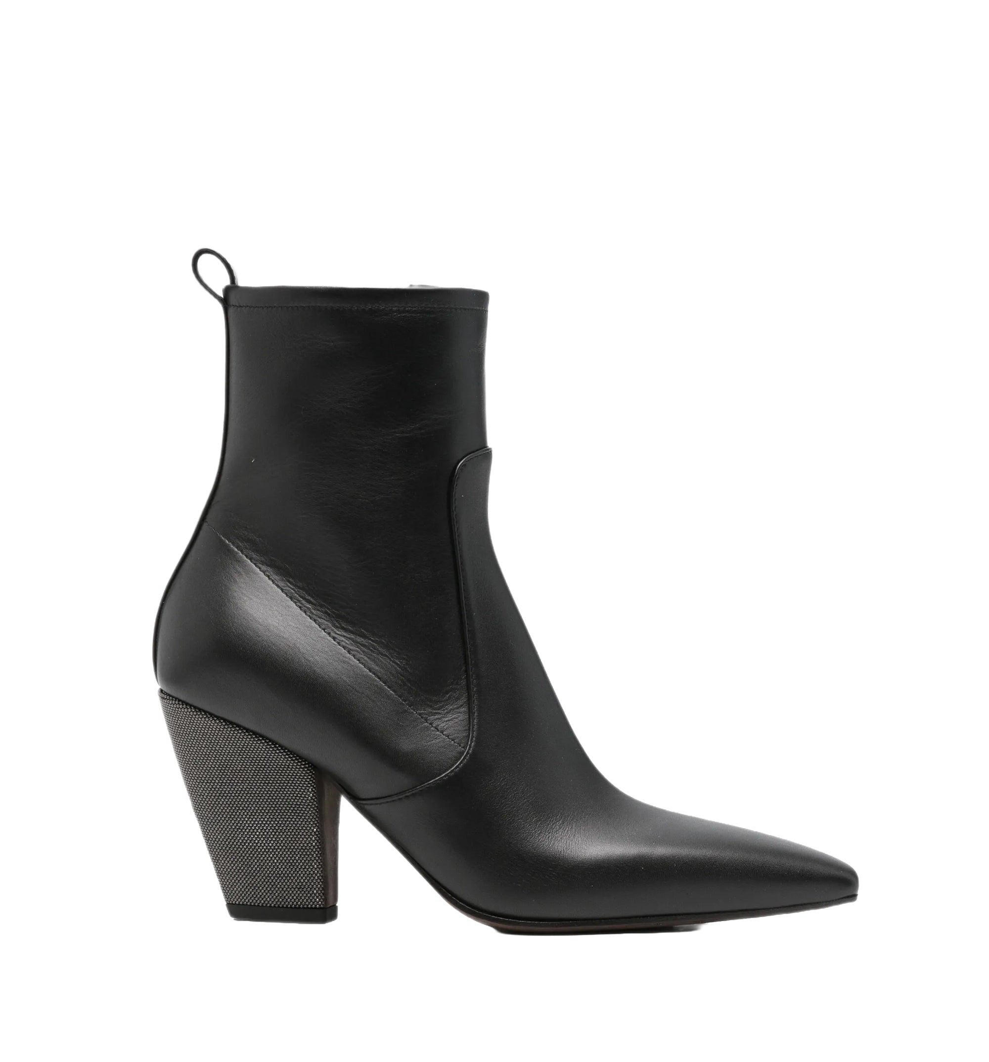 Monili-embellished pointed-toe boots