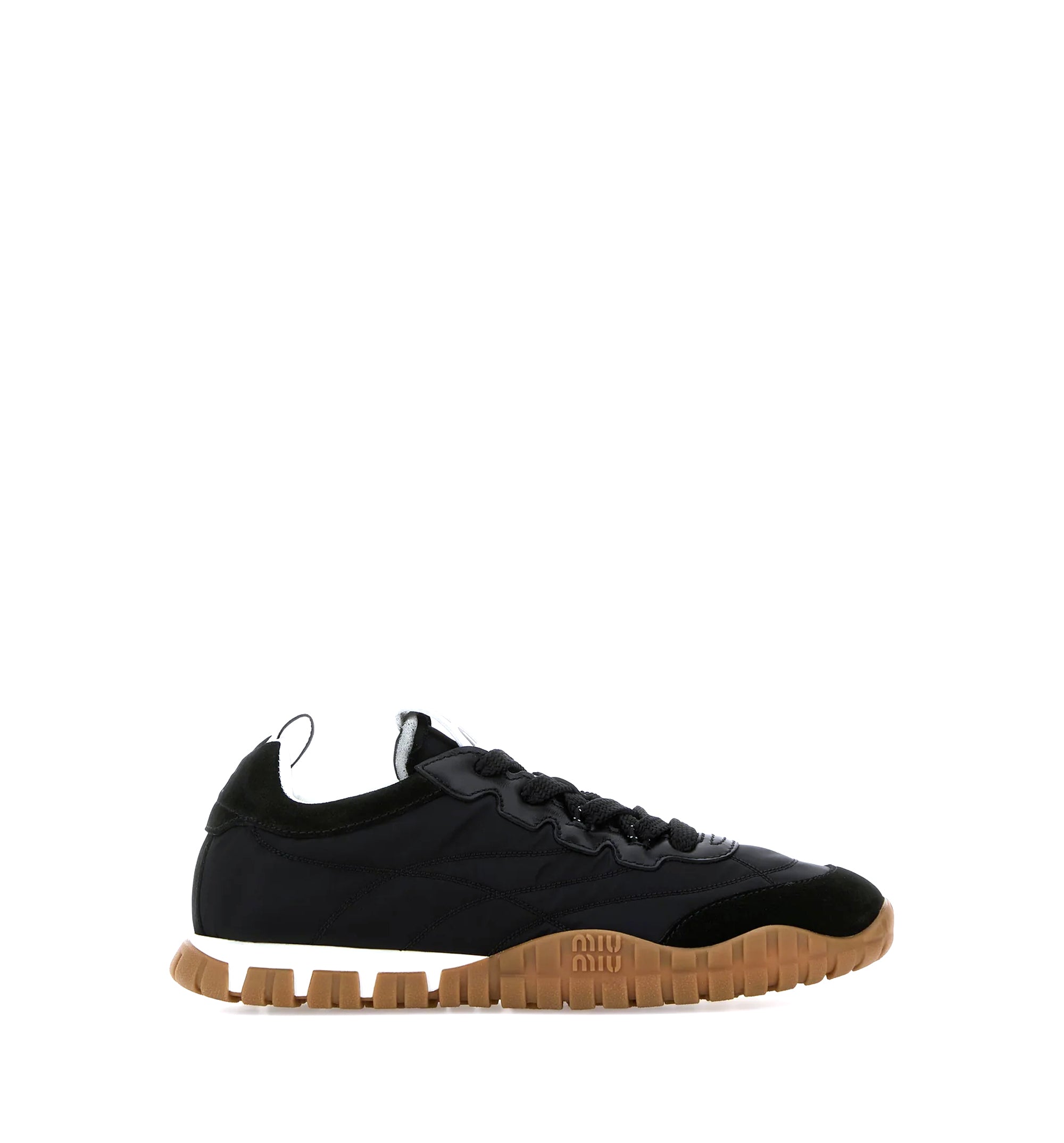 Tyre technical fabric and suede sneakers