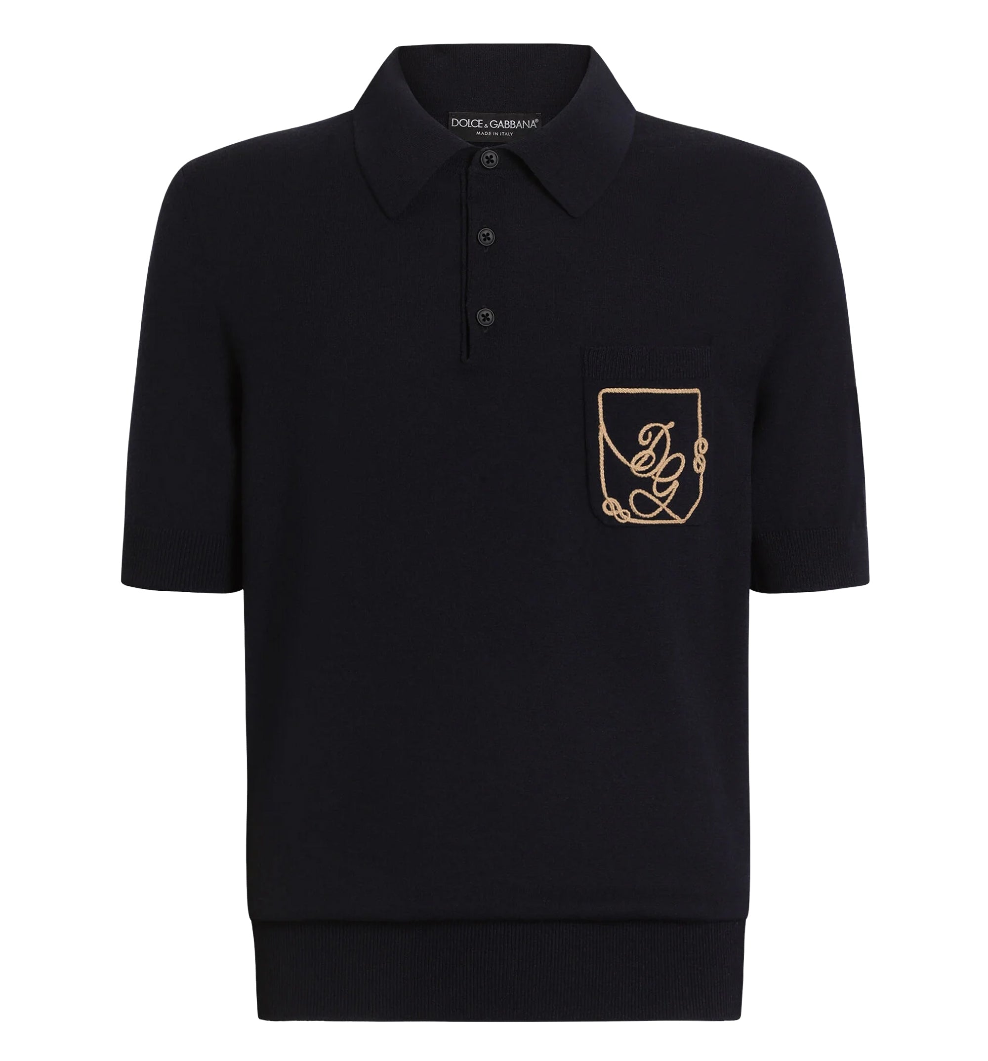 Virgin wool polo shirt with logo