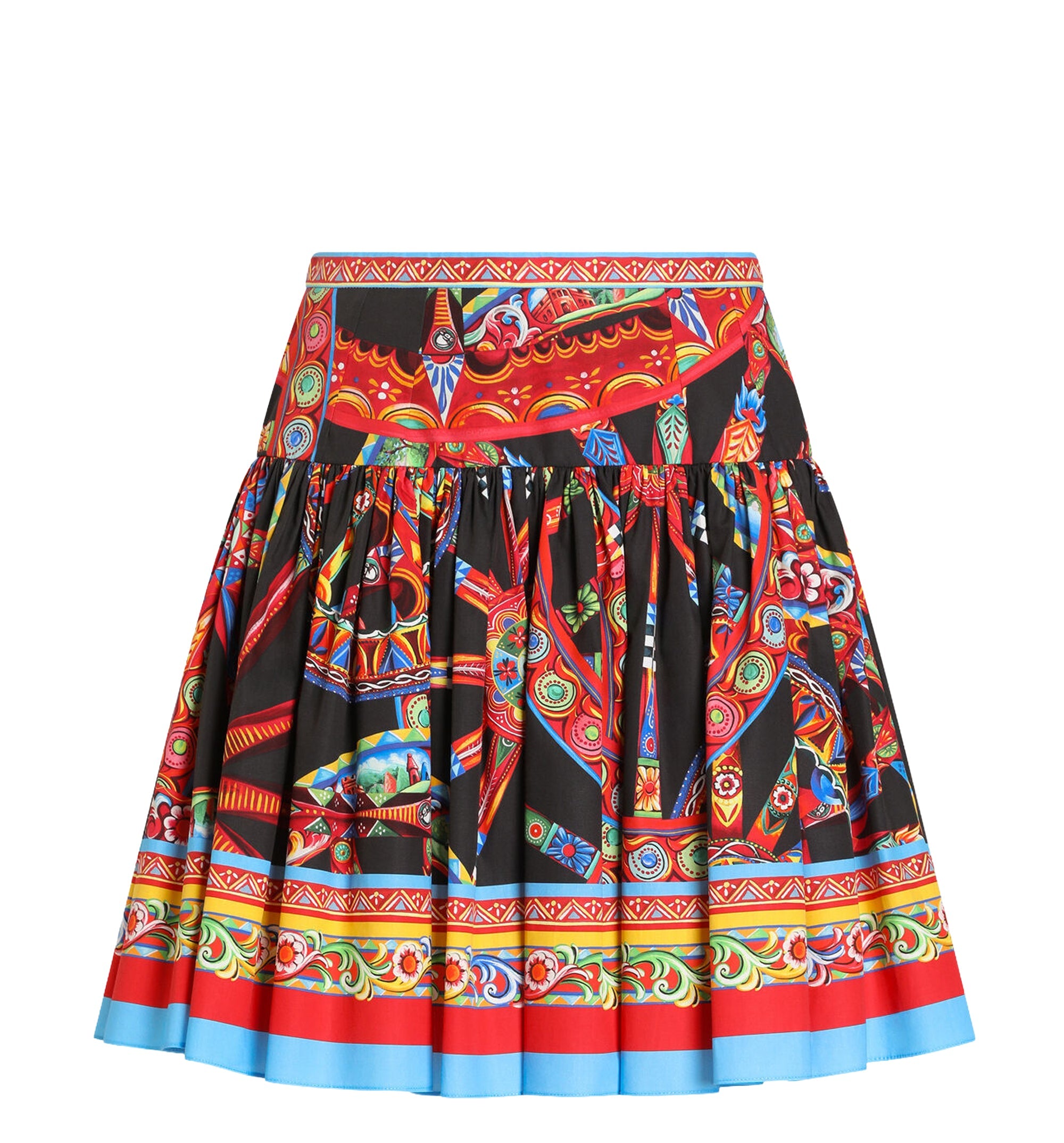 Carretto-print poplin miniskirt