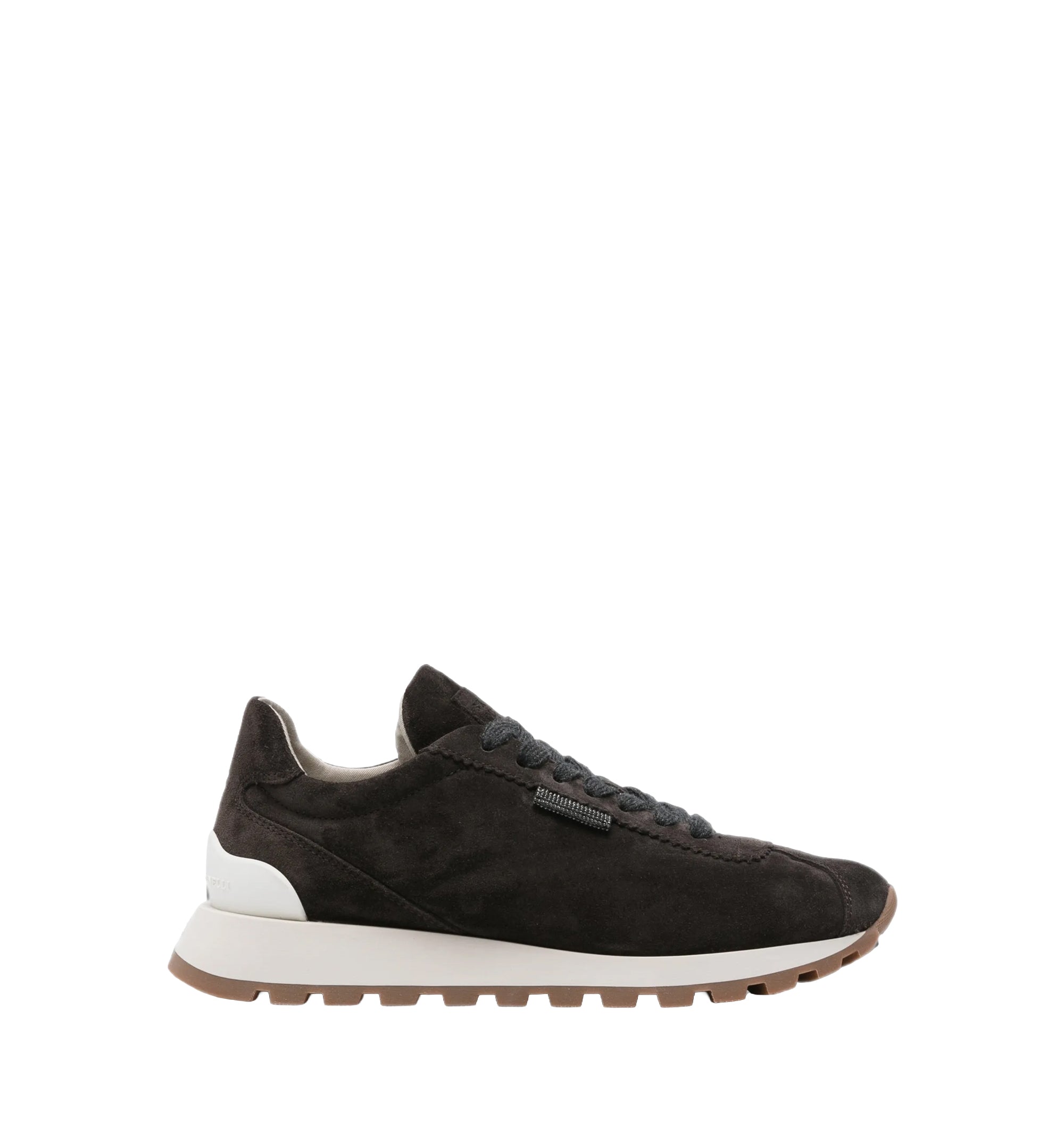 Monili-detail suede sneakers