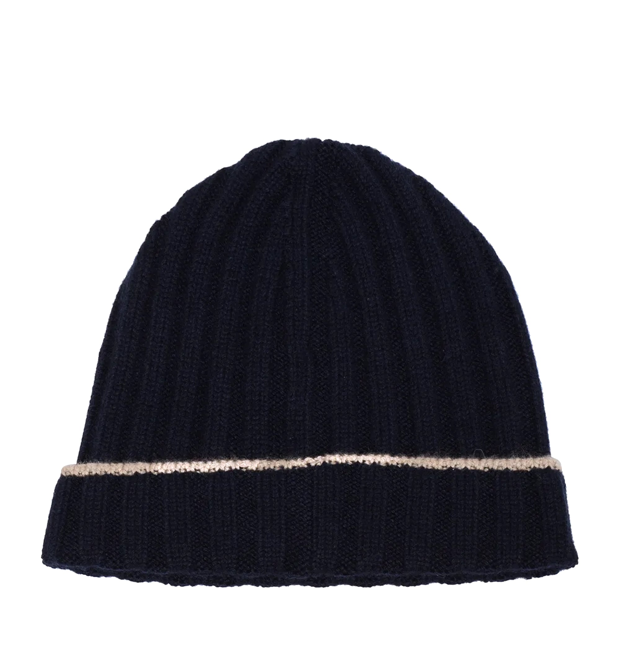 Ribbed-knit cashmere beanie hat