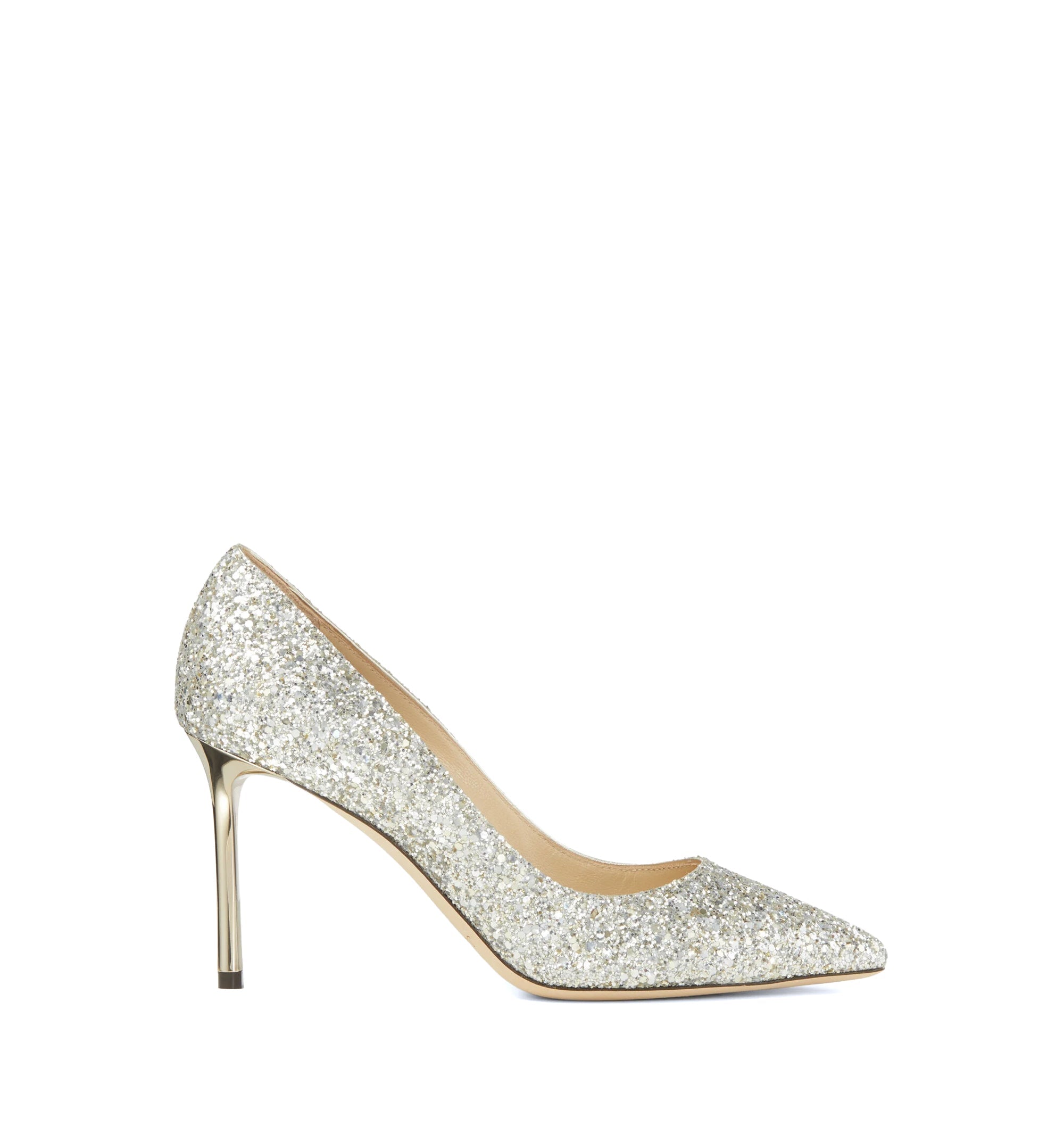 Romy 85 Glitter Fabric Pointy Toe Pumps