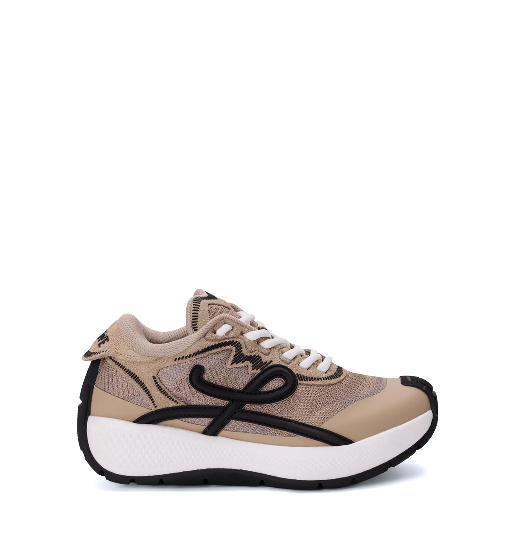 Pogo sneaker in technical knit and suede