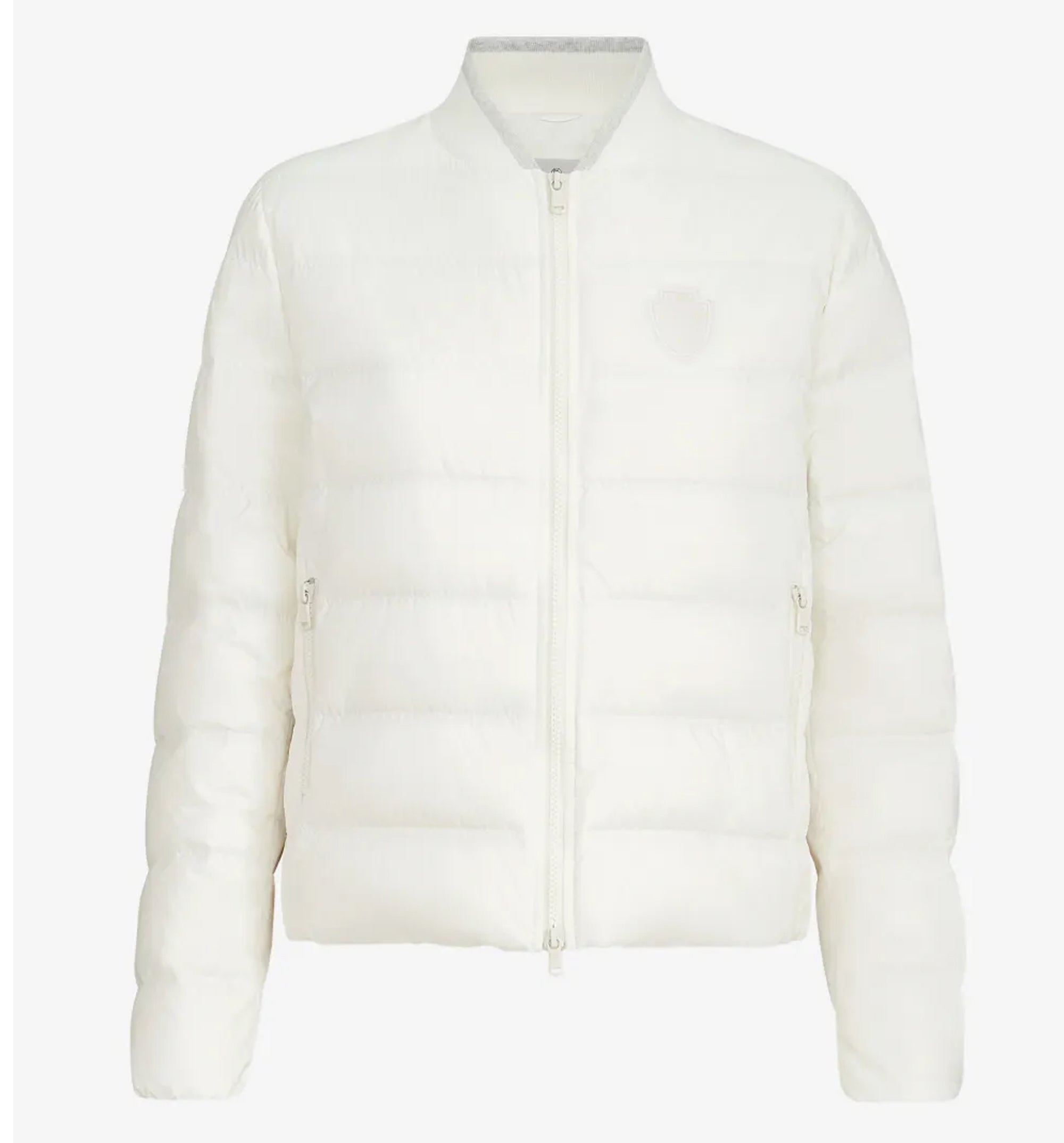 Water-resistant matte nylon down jacket with logo