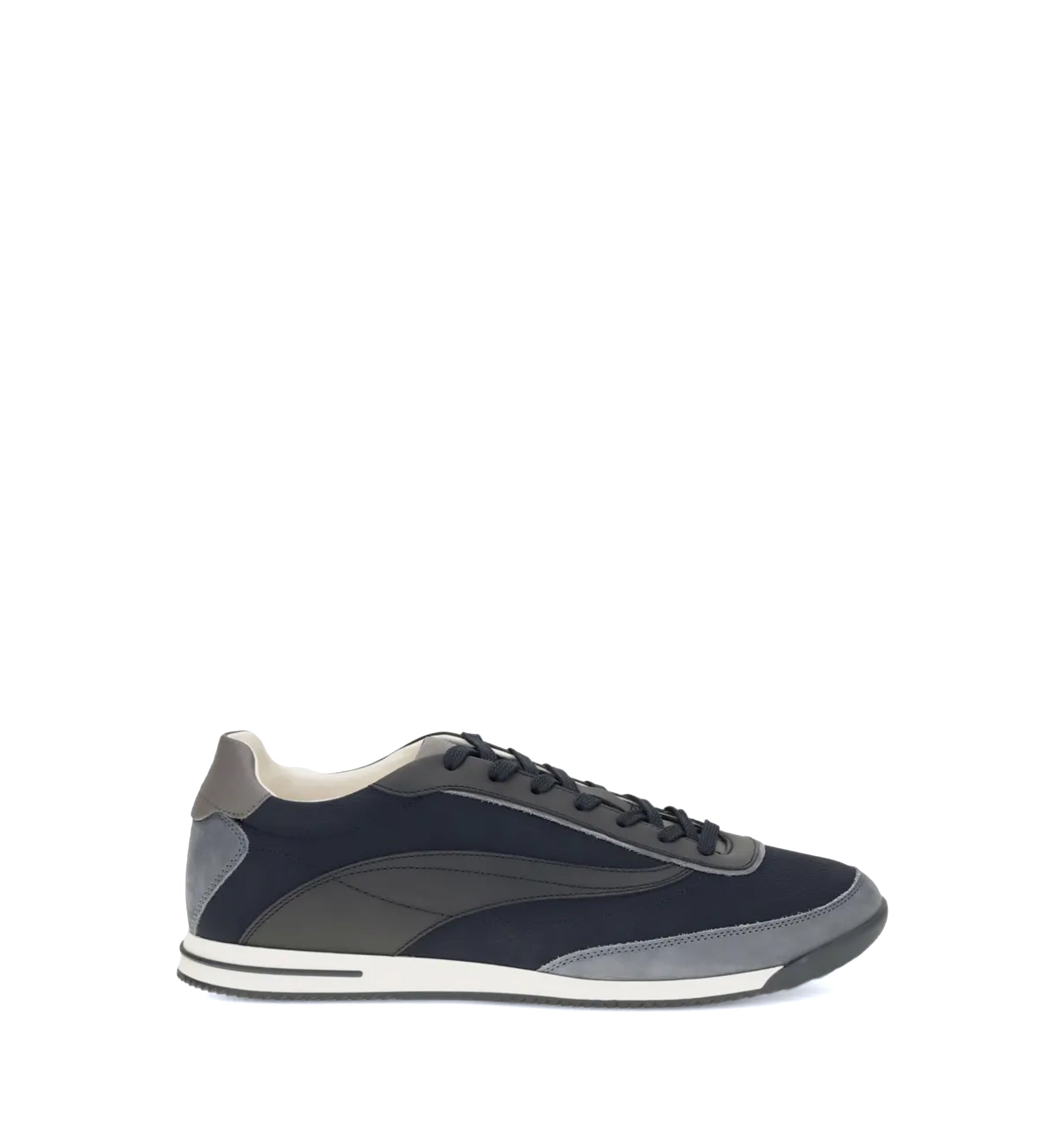 Techno fabric and nubuck sneakers