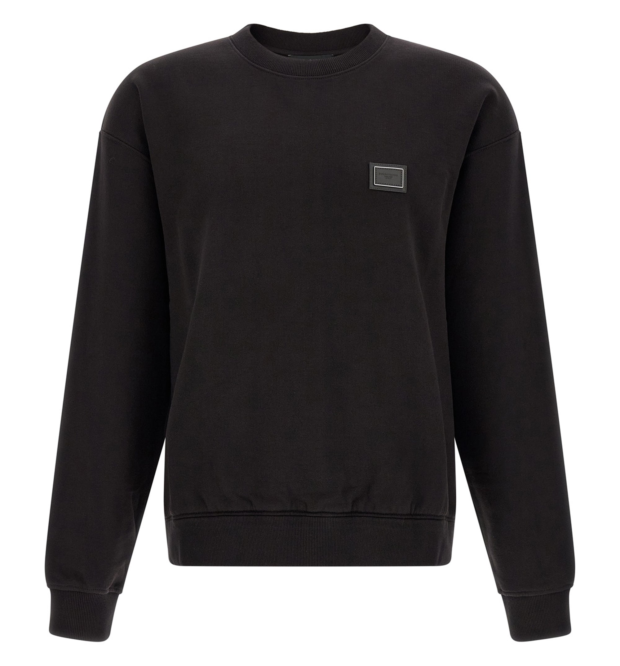 Jersey sweatshirt with logo plate
