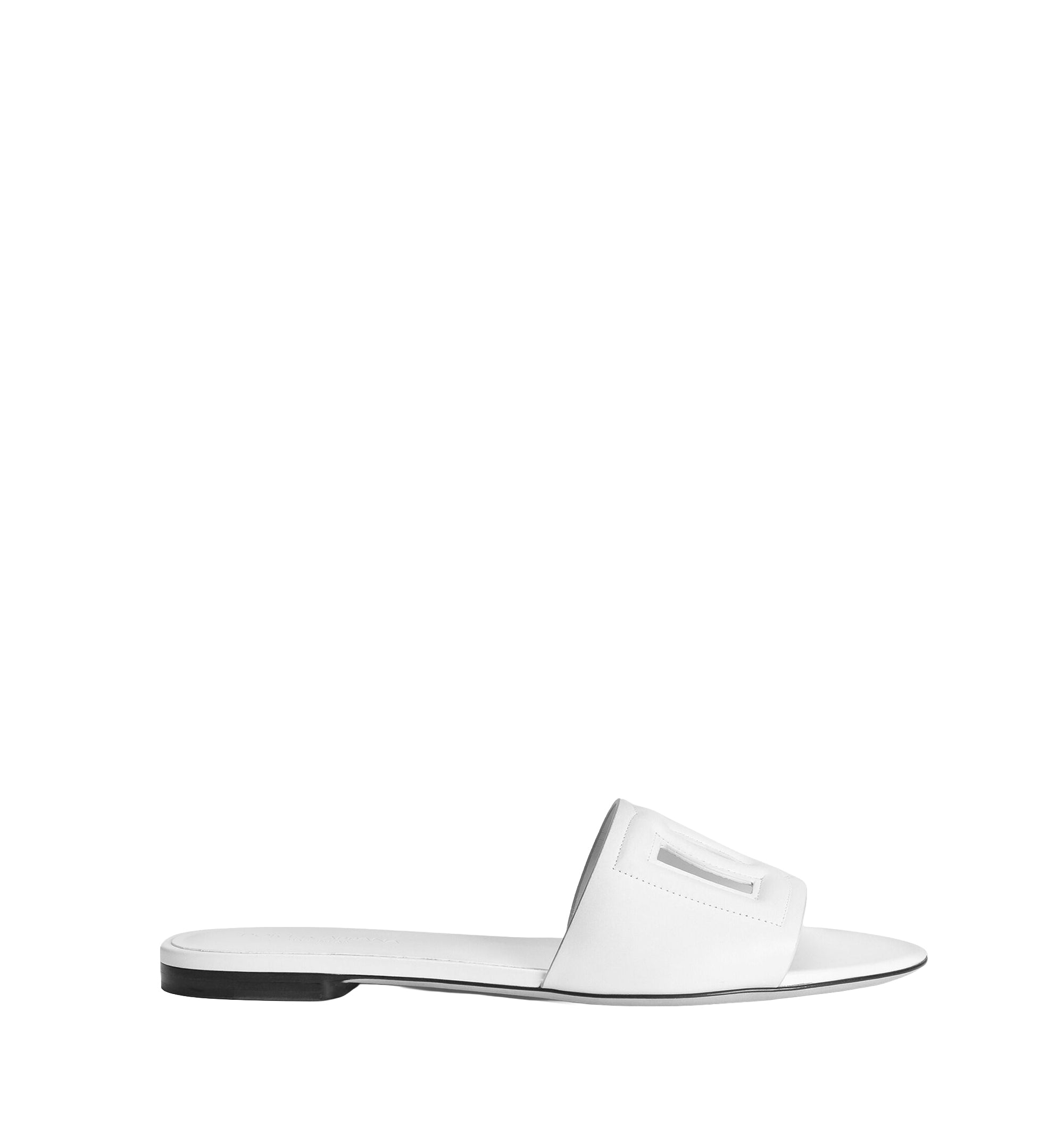 Calfskin slides with DG logo