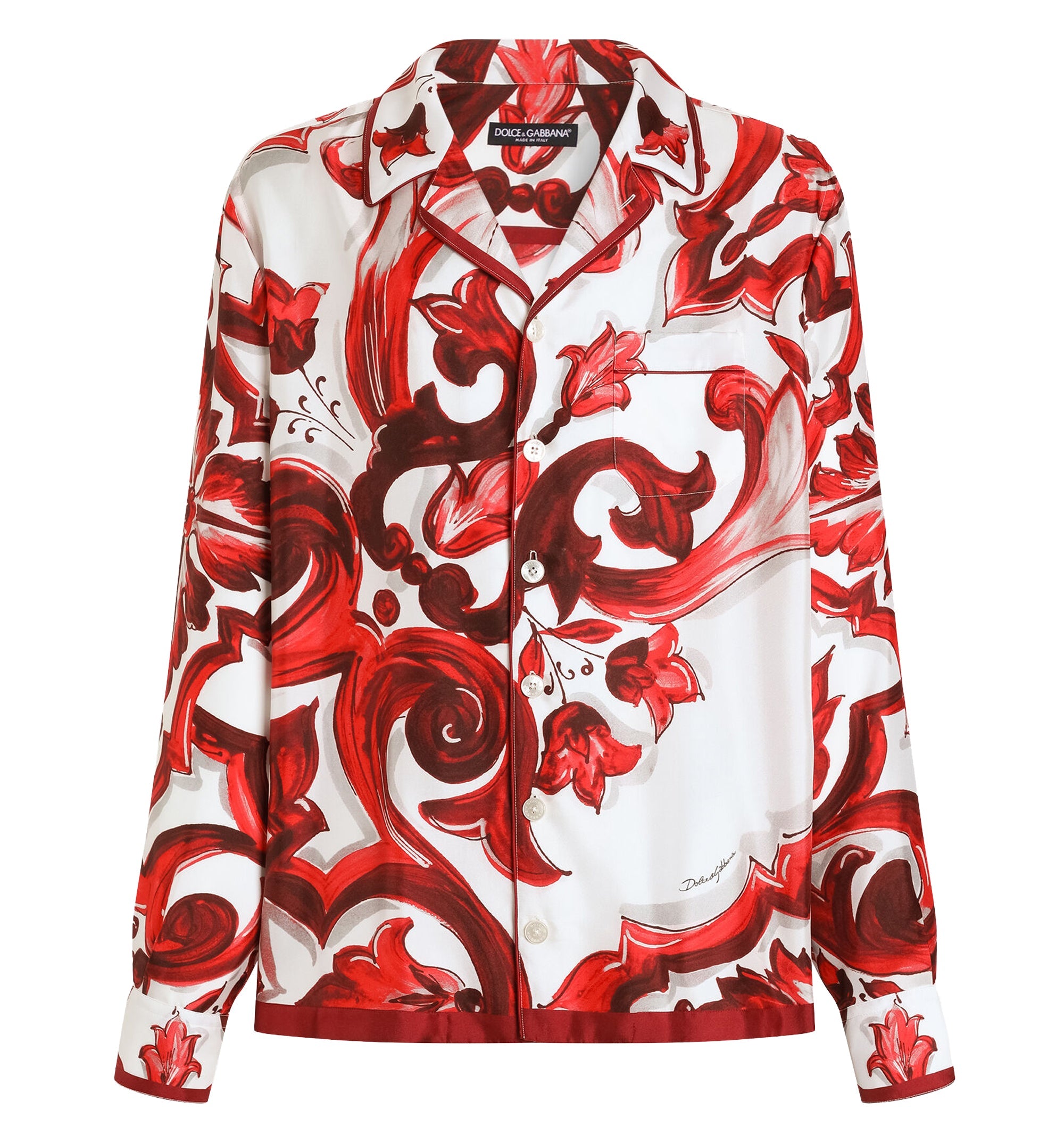 Majolica-print vanity twill shirt