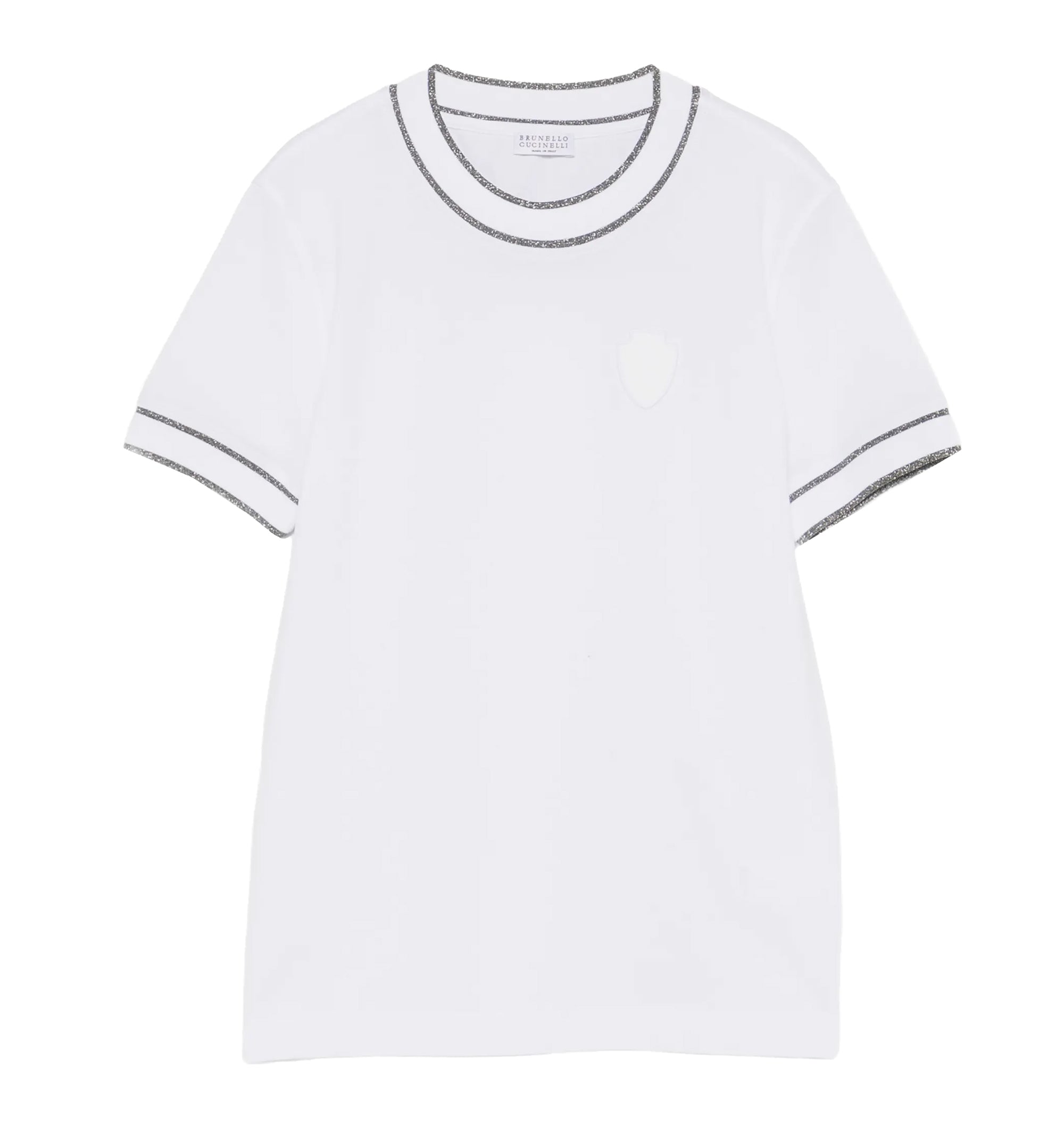 Logo-patch contrast-trim T-shirt