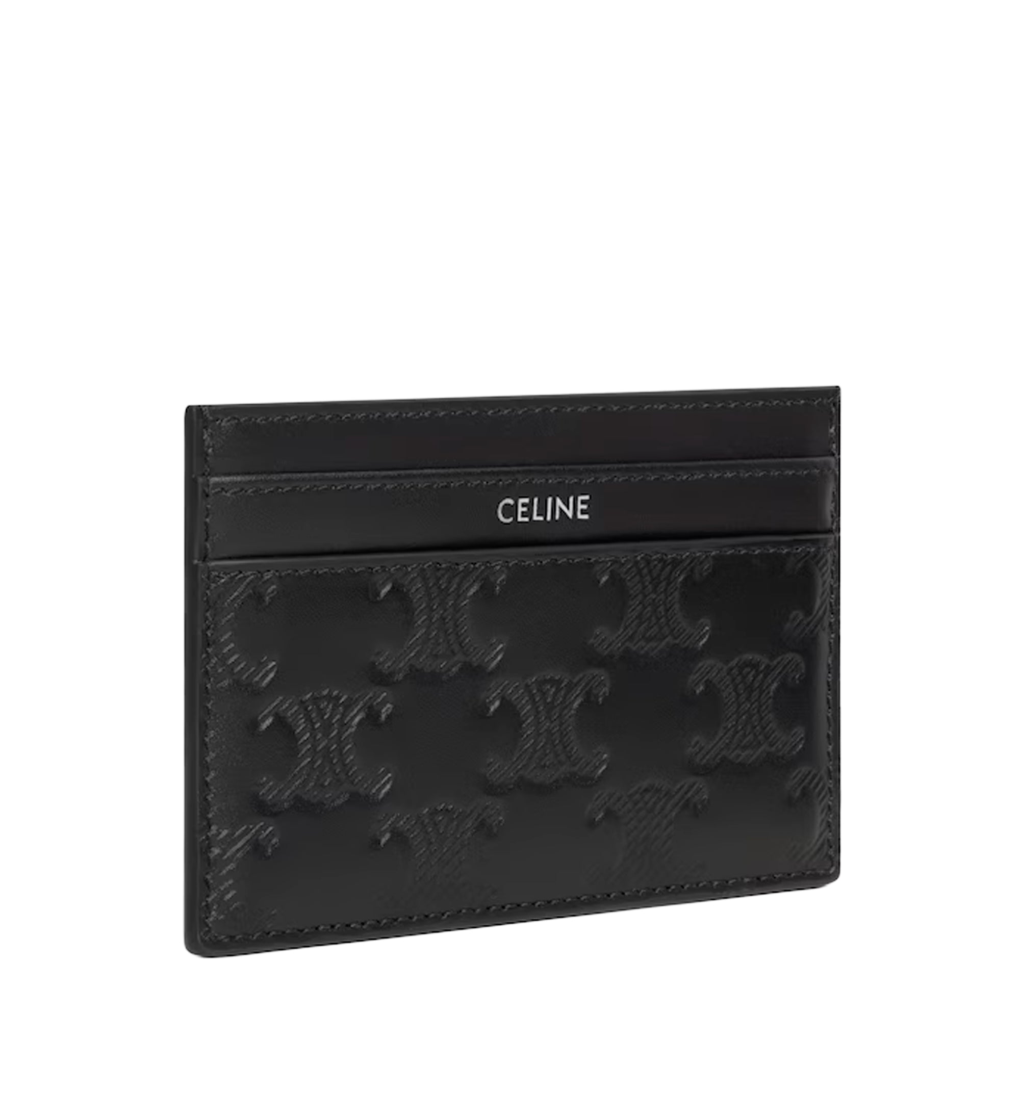 Card Holder In Calfskin With Triomphe Embossed