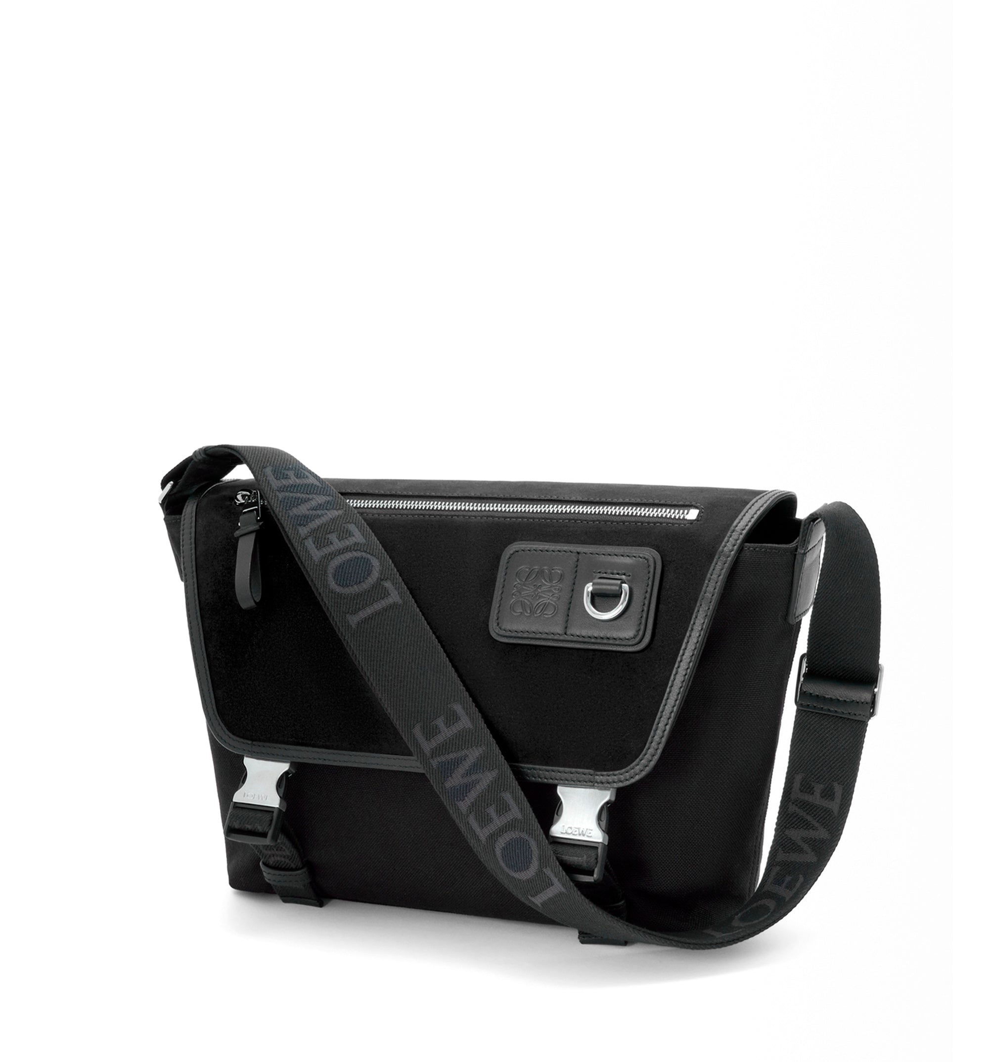 Medium Flex messenger in canvas and suede