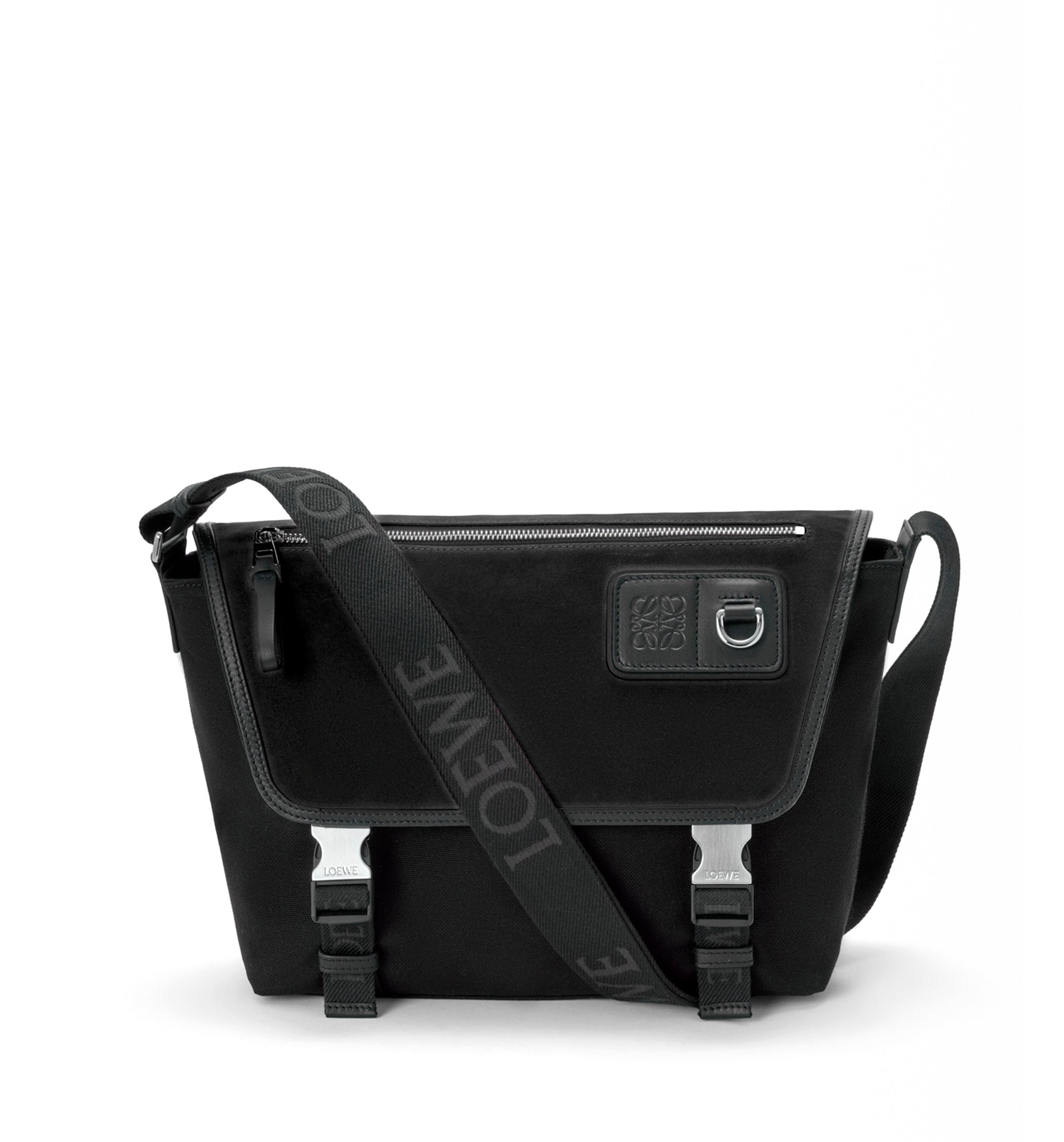 Medium Flex messenger in canvas and suede