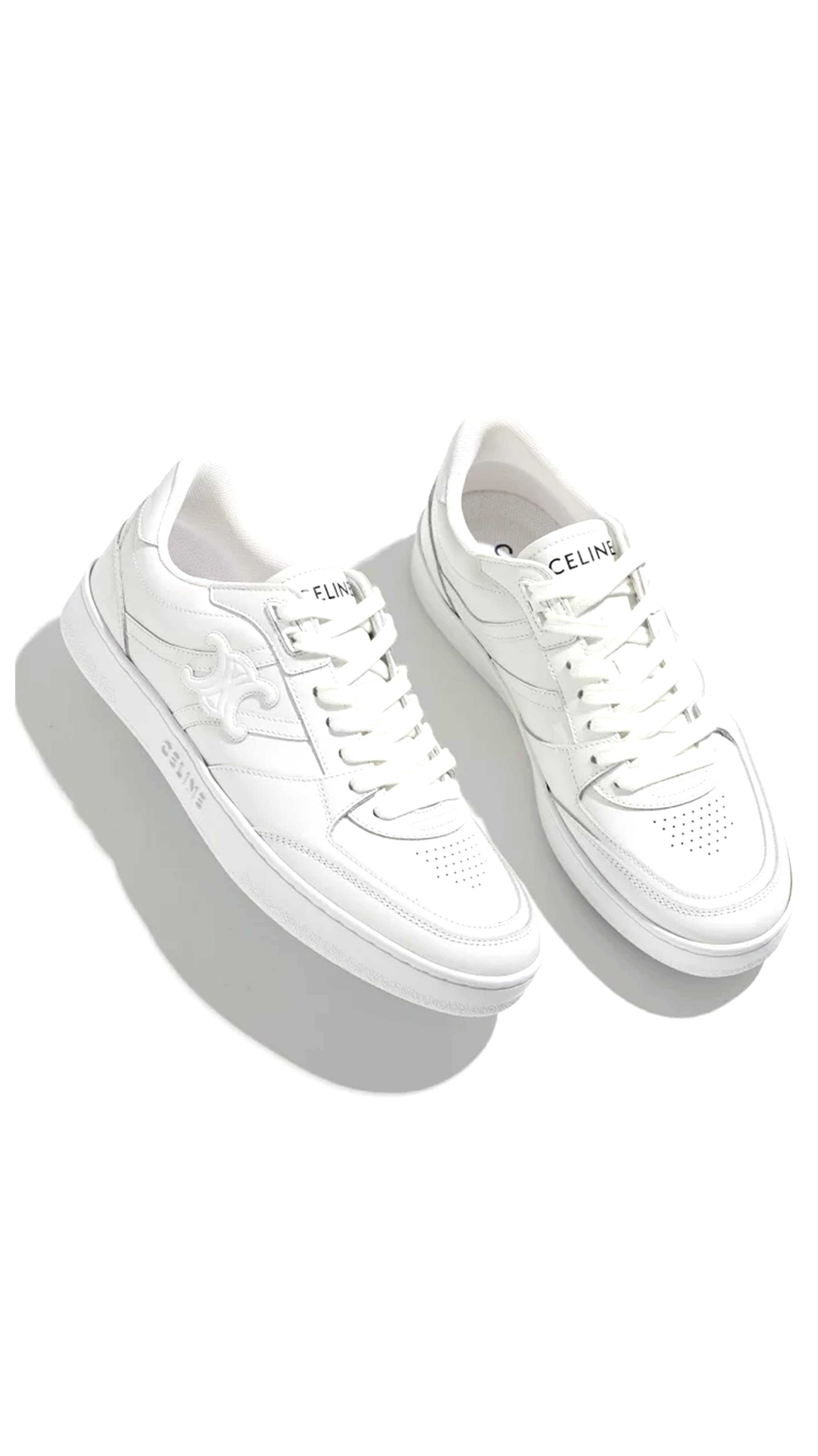 CT-11 Low Lace-up Sneakers in Calfskin - Optic White