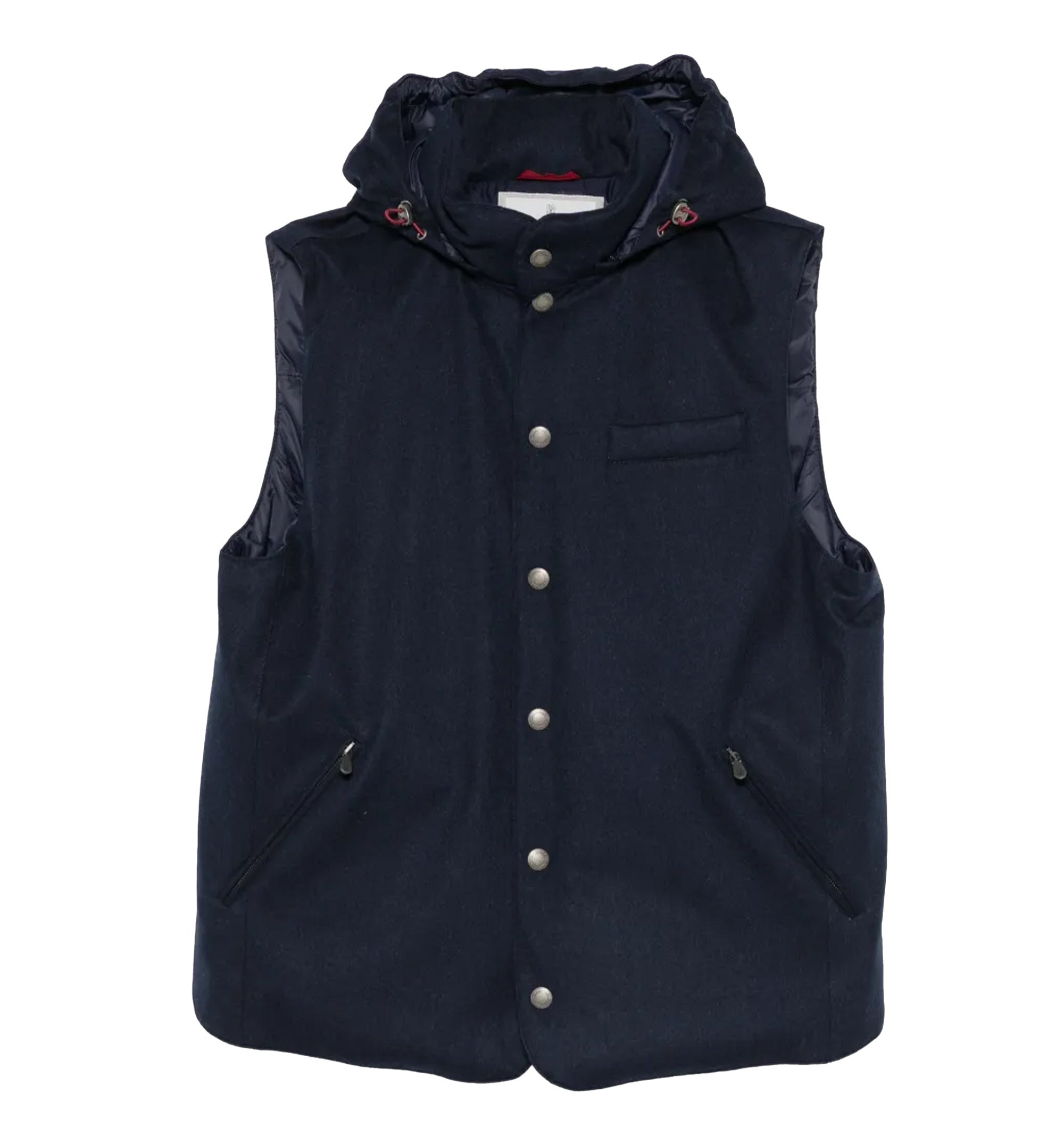 Hooded press-stud gilet