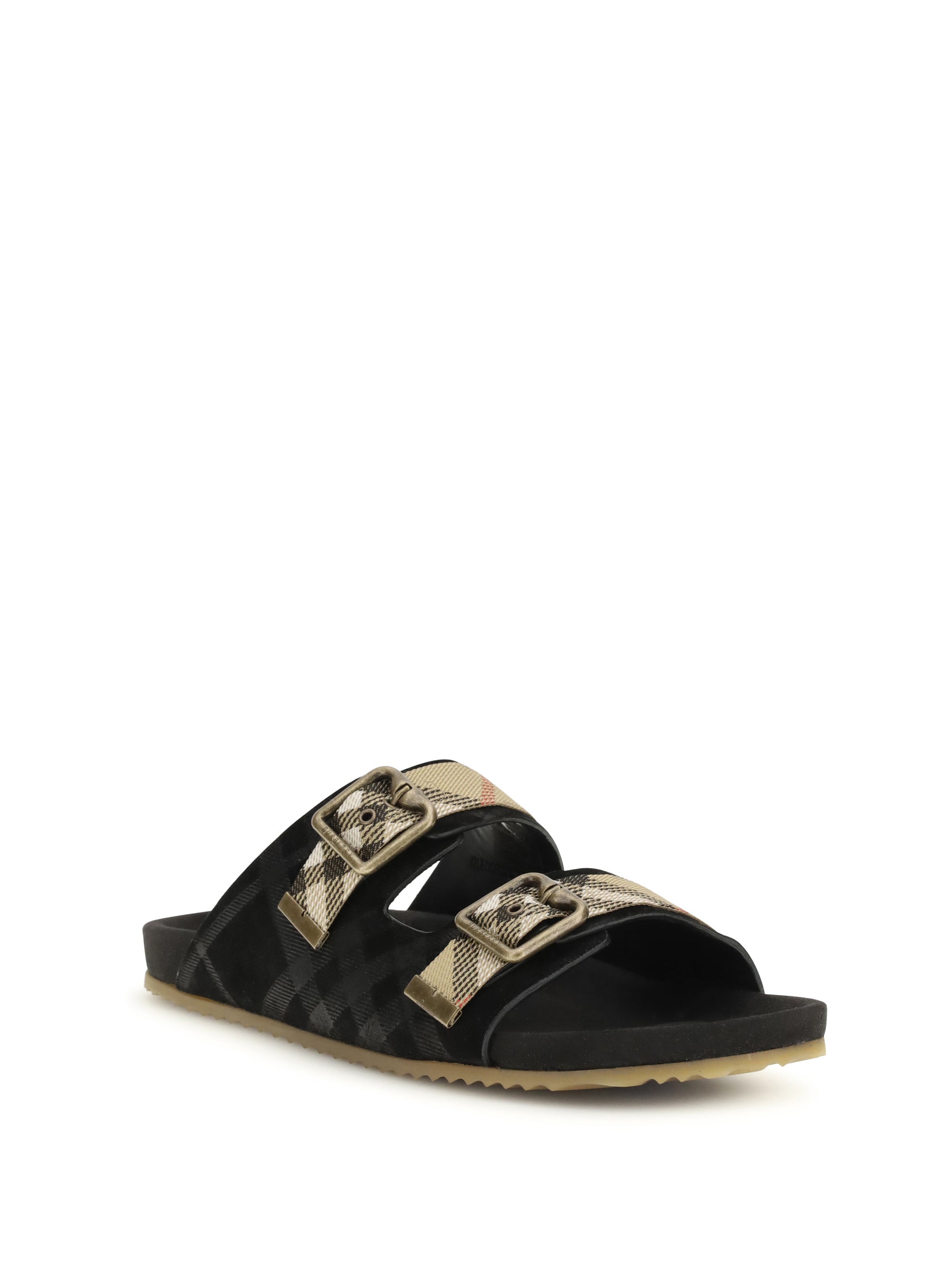 Urchin Check Double-Buckle Sandals