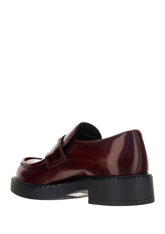 Men's Chocolate Brushed Leather Loafers - Porpora Fume