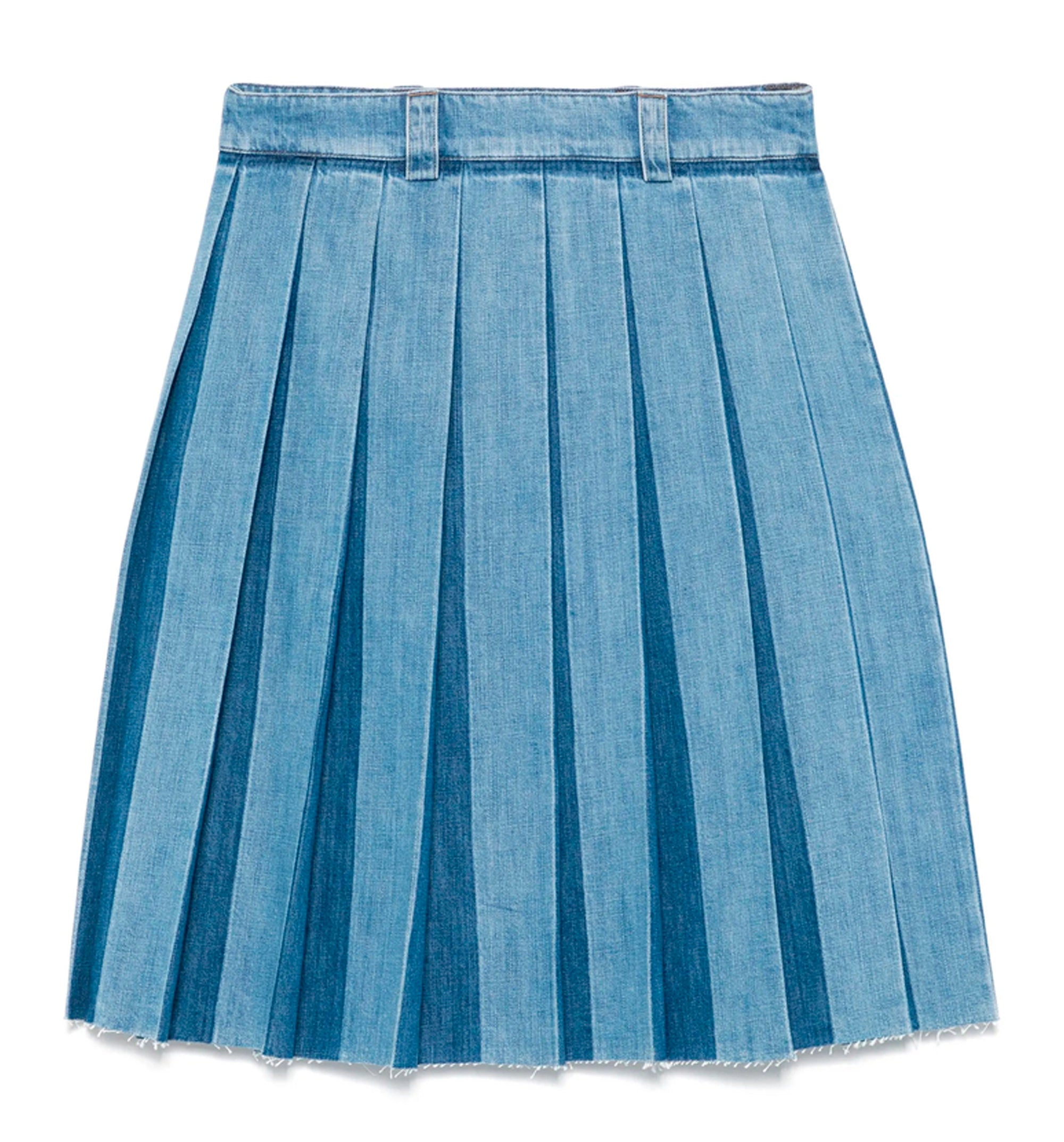 Pleated denim skirt