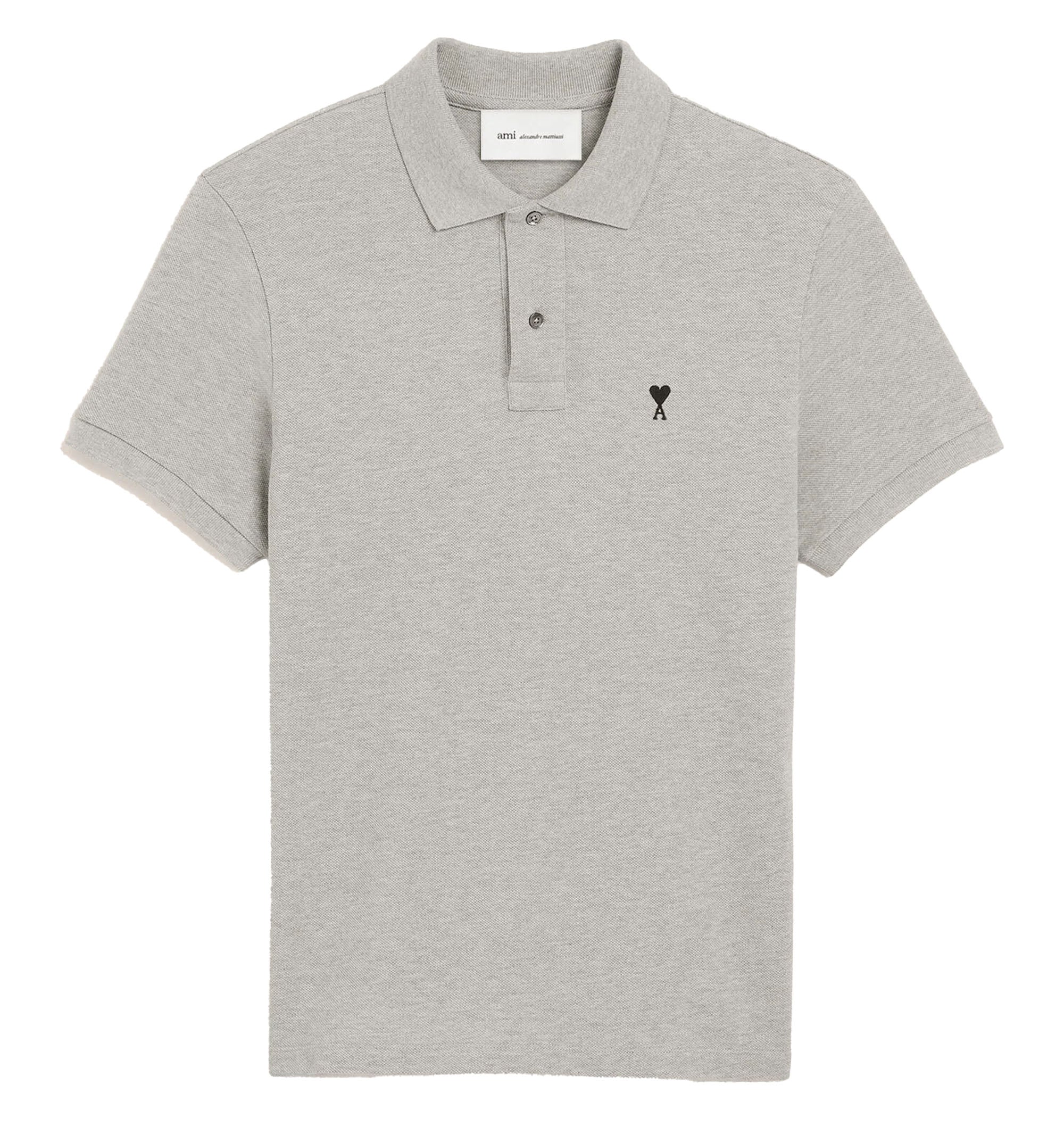 Grey cotton polo with Ami de Coeur