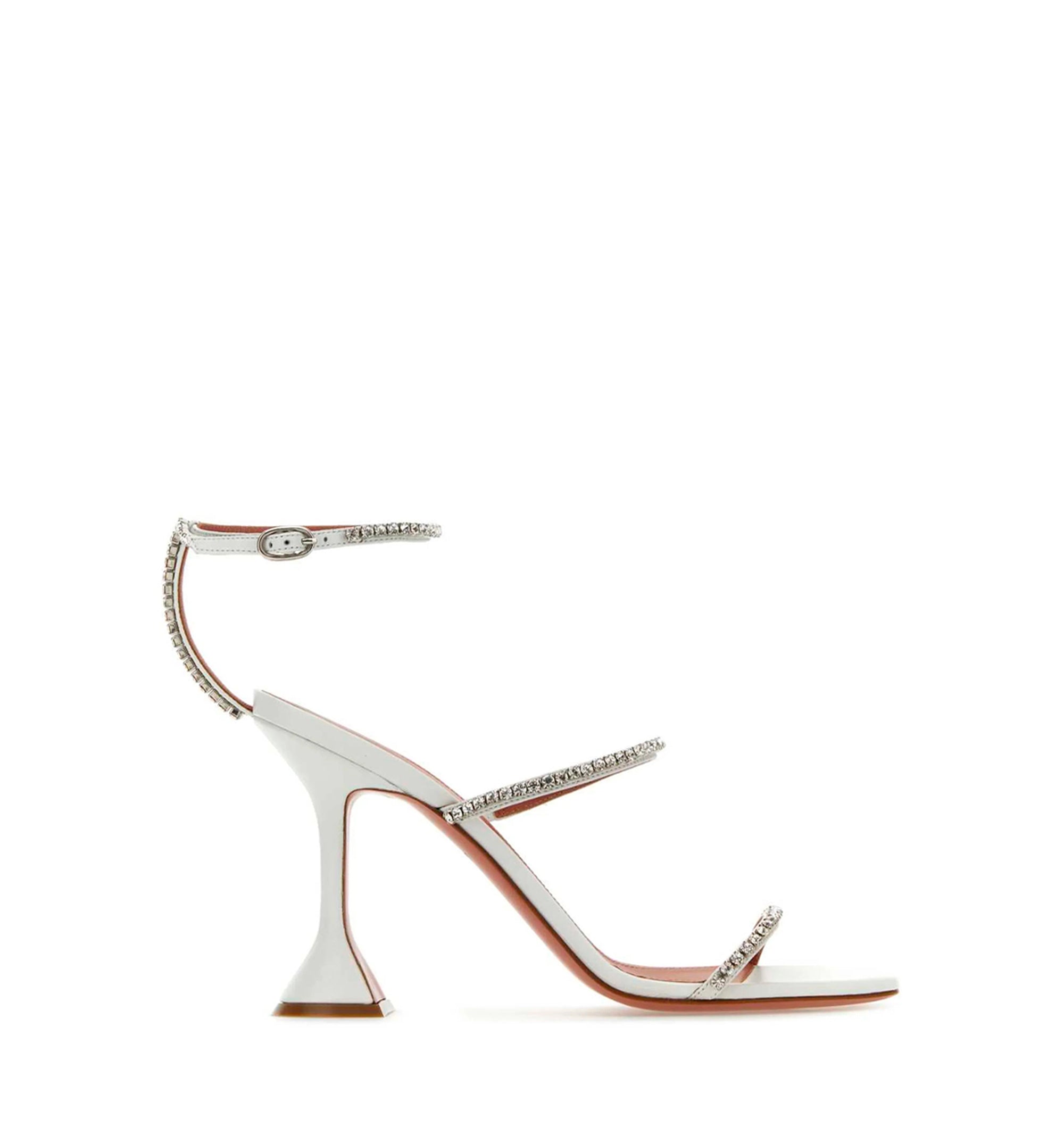 Gilda Sandal 95 Black Patent And White Crystals