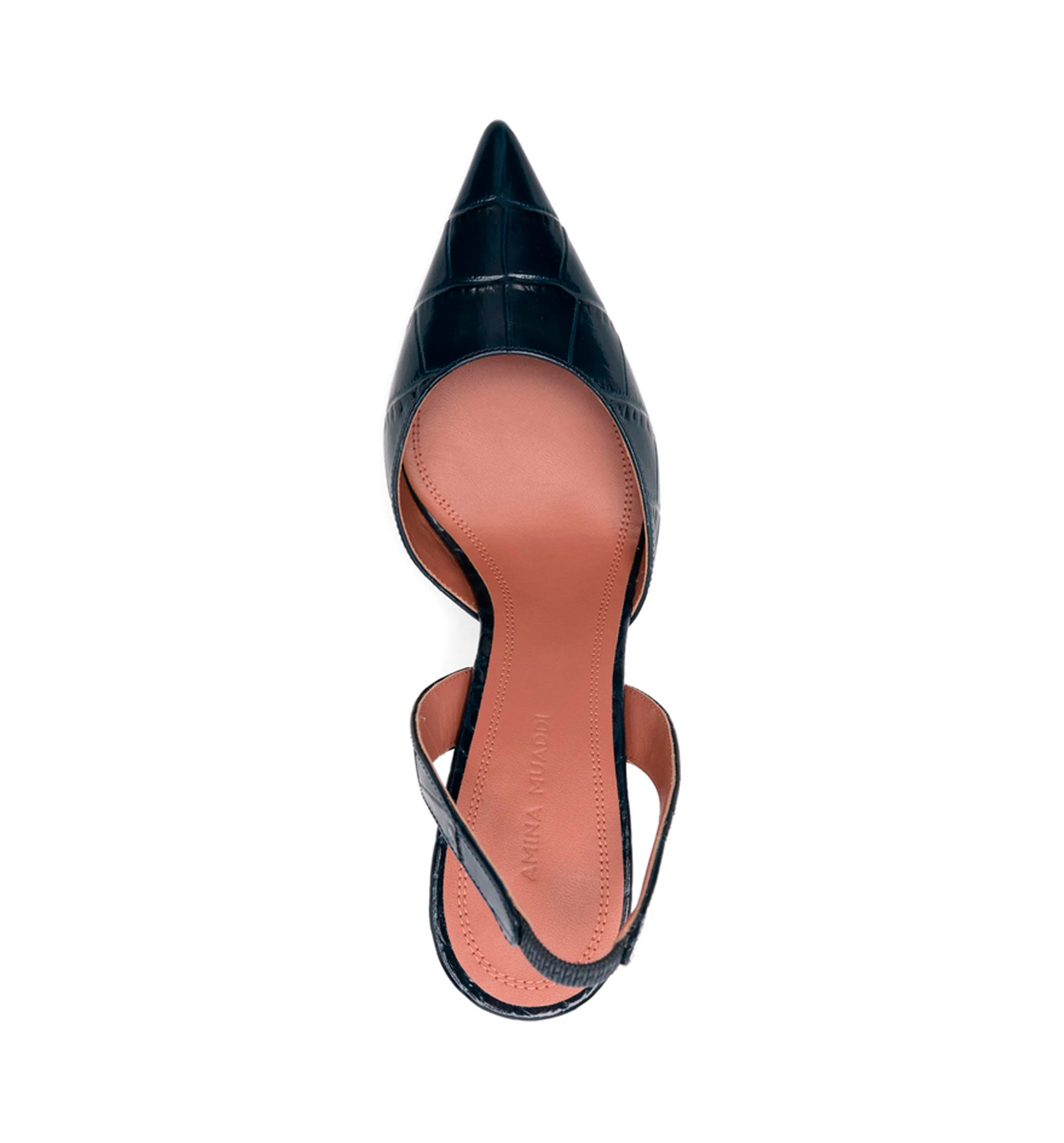 Holli crocodile effect slingback pumps
