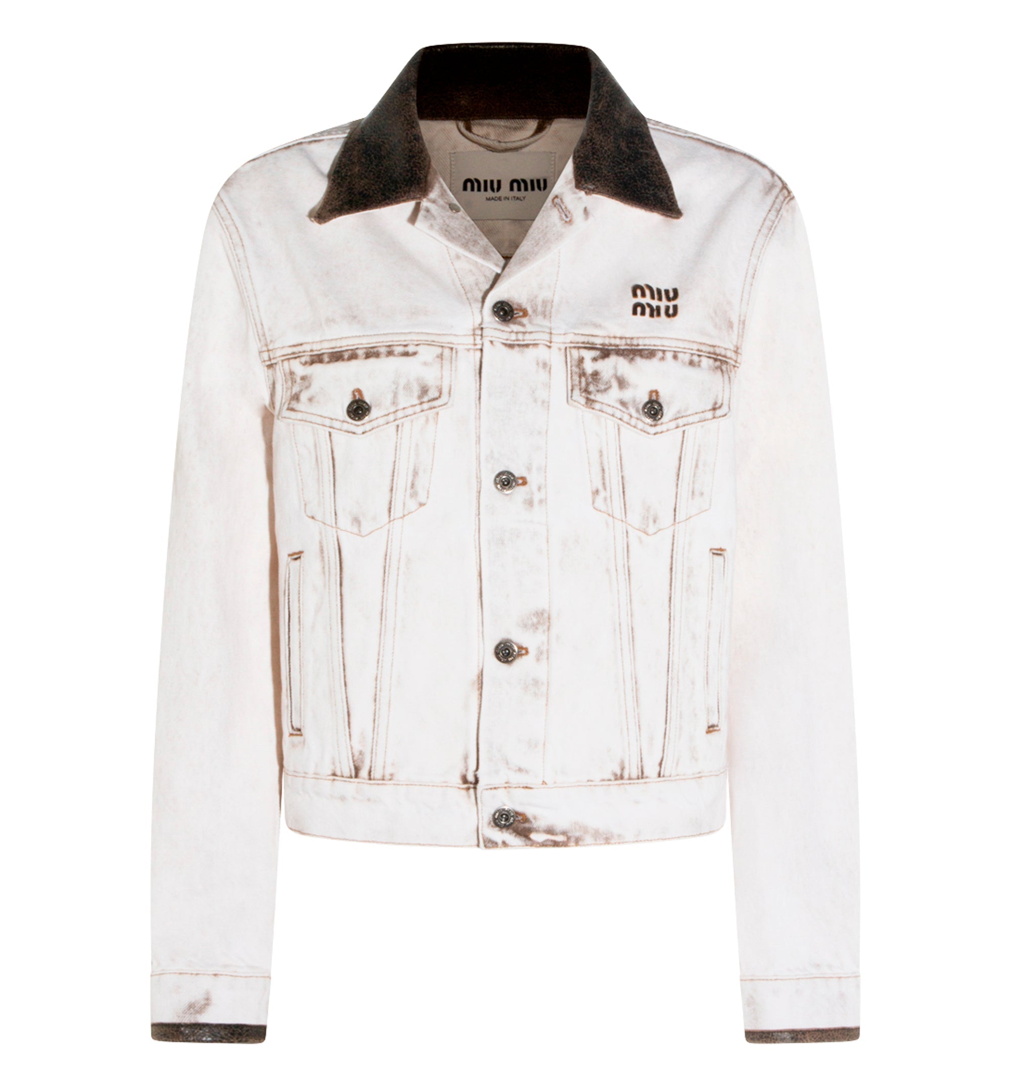 Button-up collared logo jacket