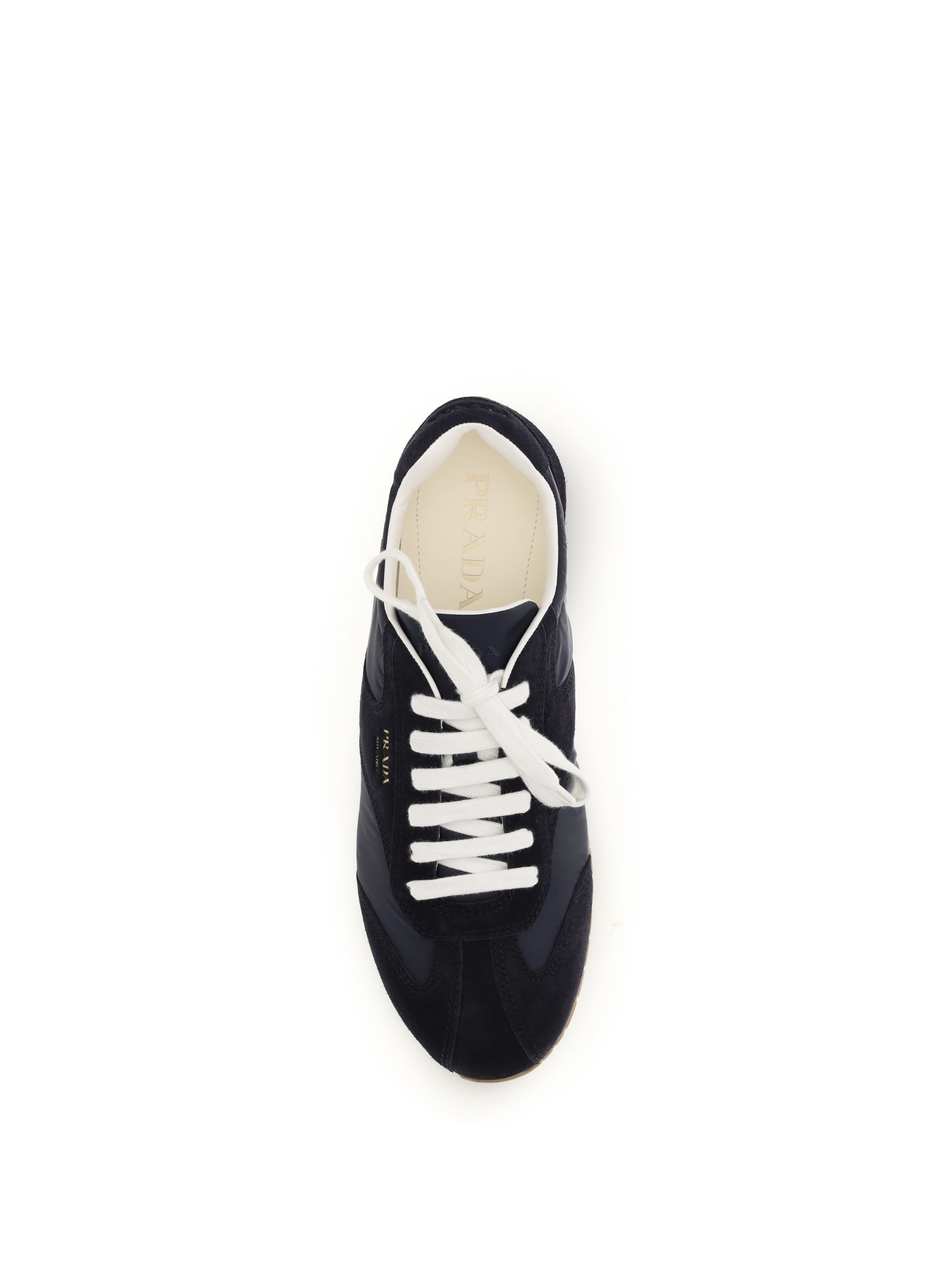 Nylon And Suede Low-Top Sneakers