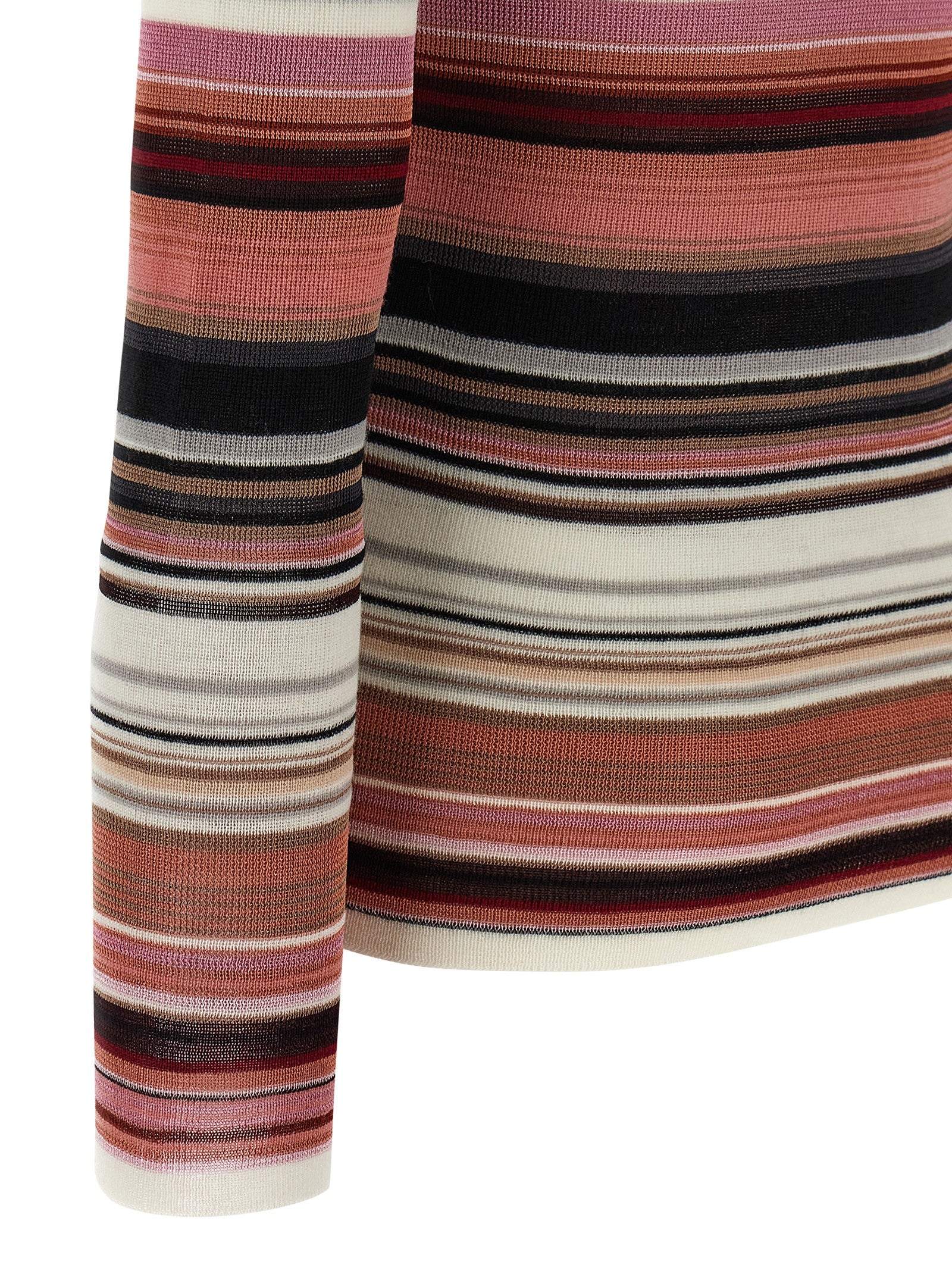 Striped Turtleneck Sweater Sweater - Pink