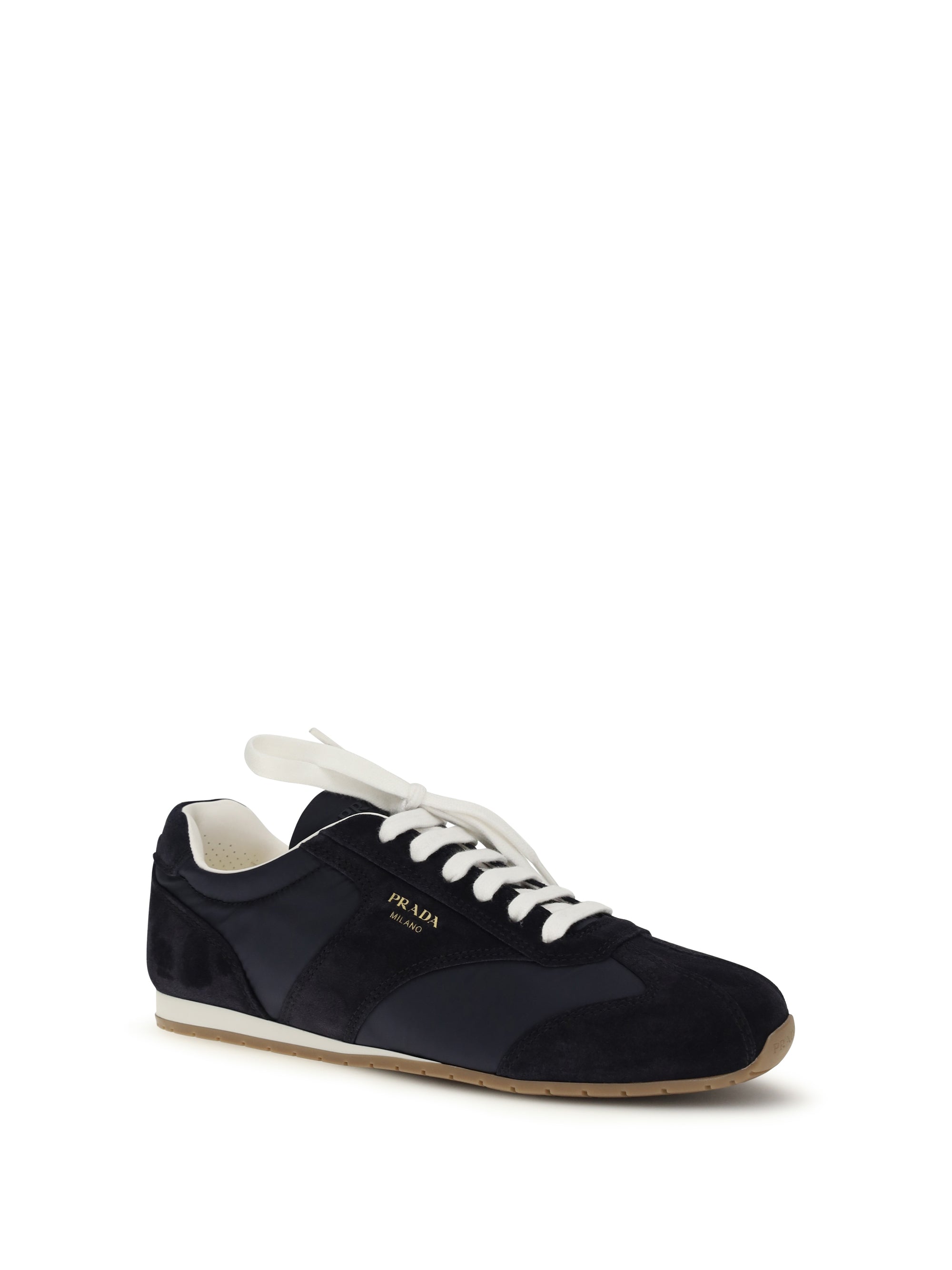 Nylon And Suede Low-Top Sneakers
