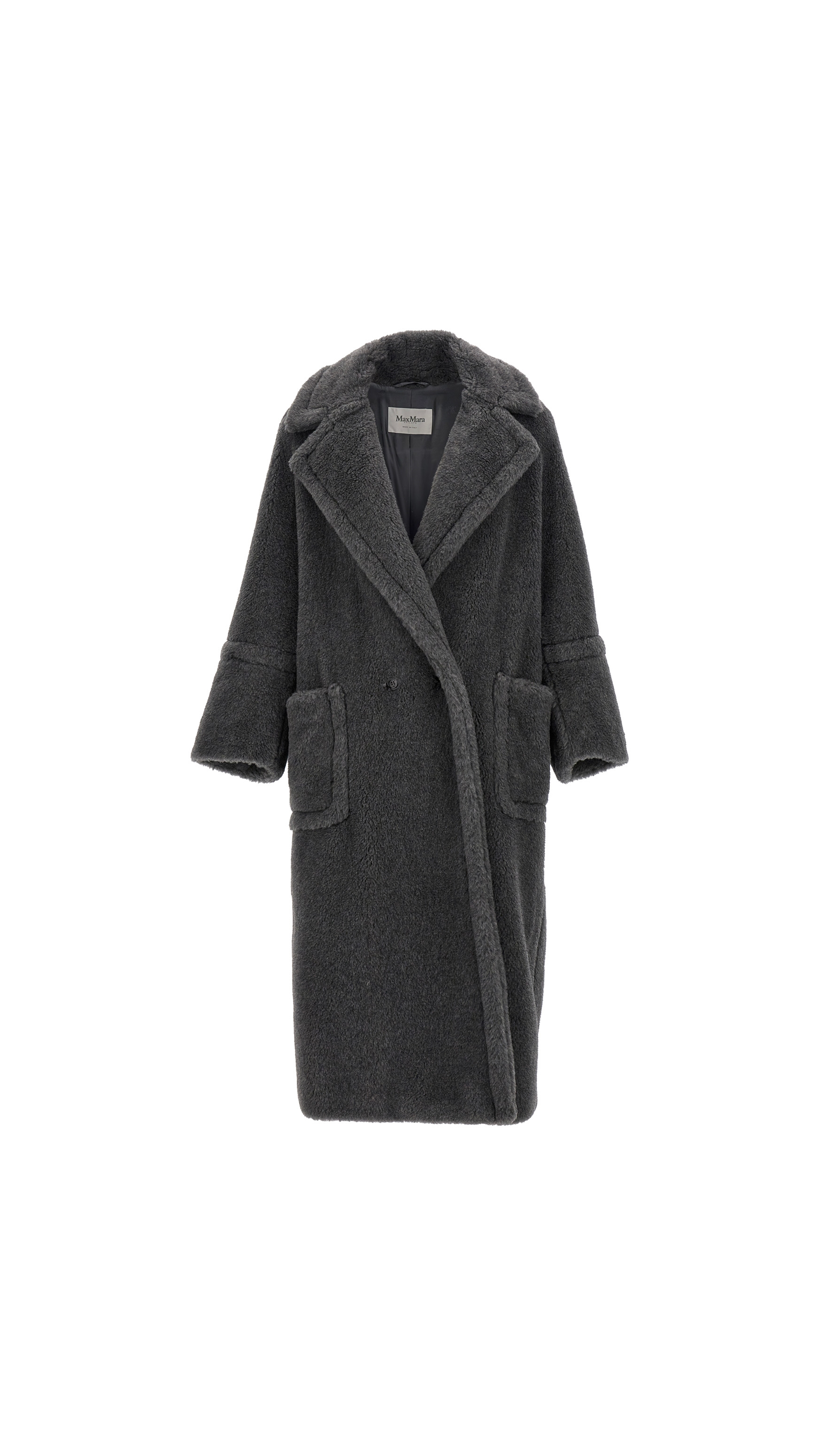 Oversized Teddy Bear Icon Coat - Dark Grey