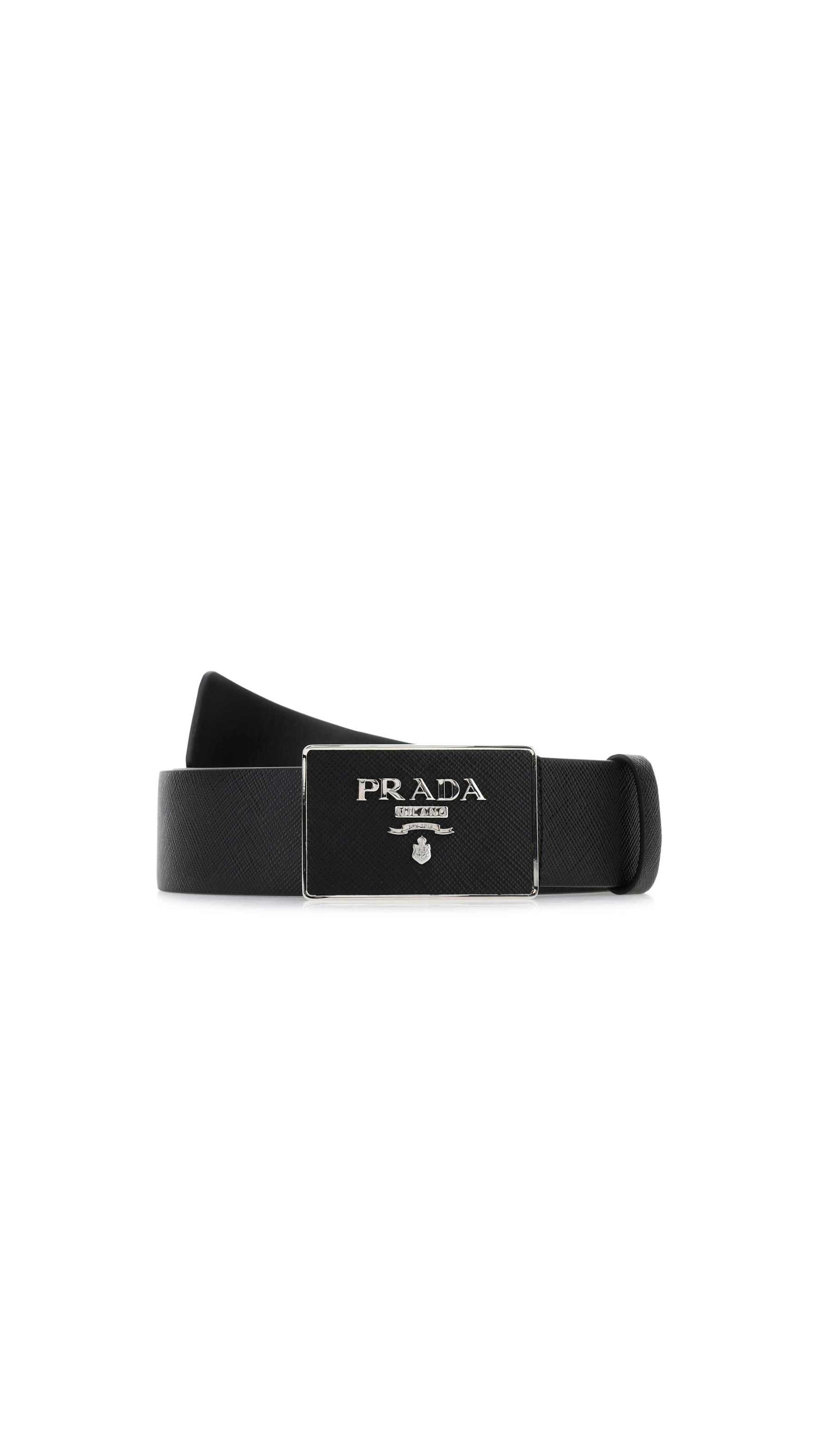 Saffiano Leather Belt - Black