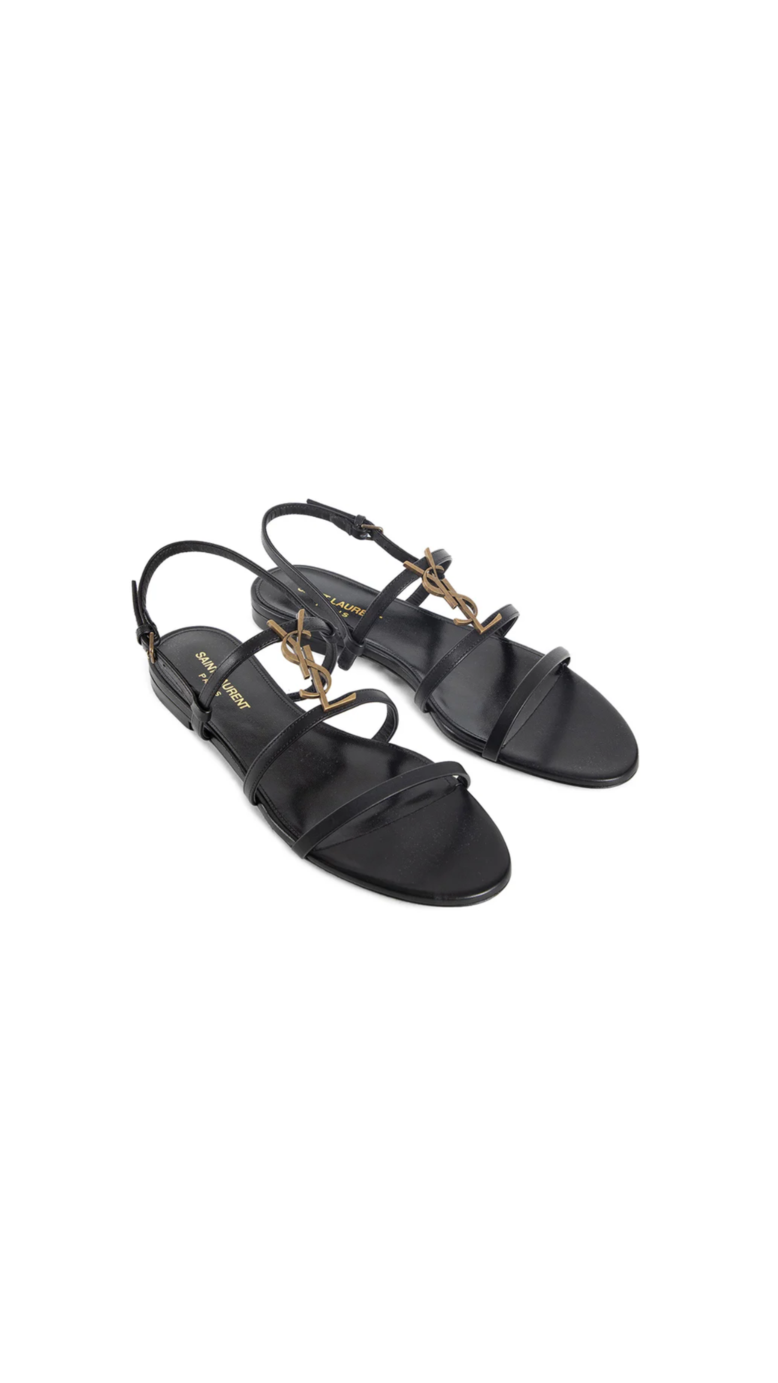 Cassandra Flat Sandals - Black/Gold