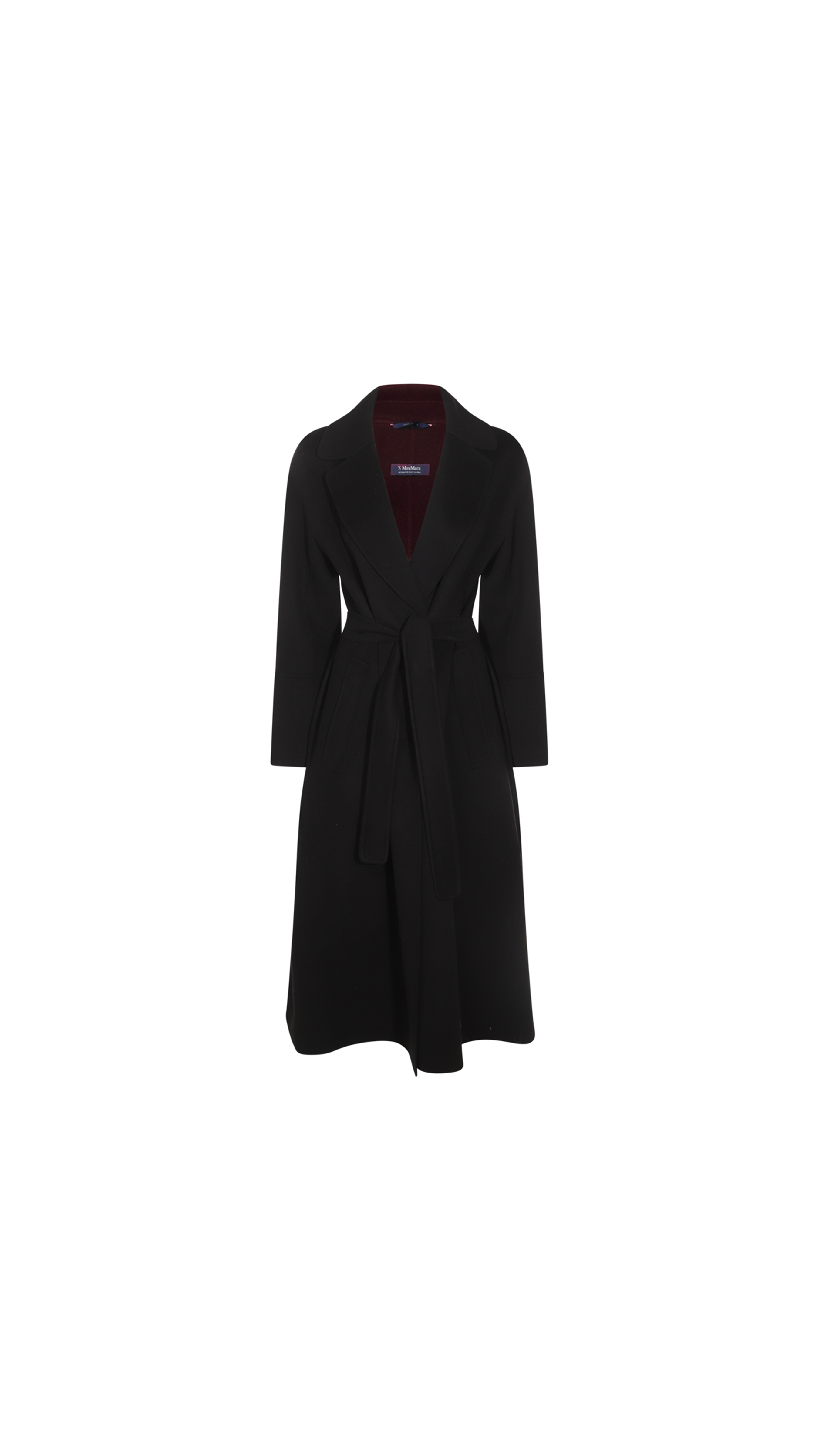 Elisa Wool Long Robe Coat - Black