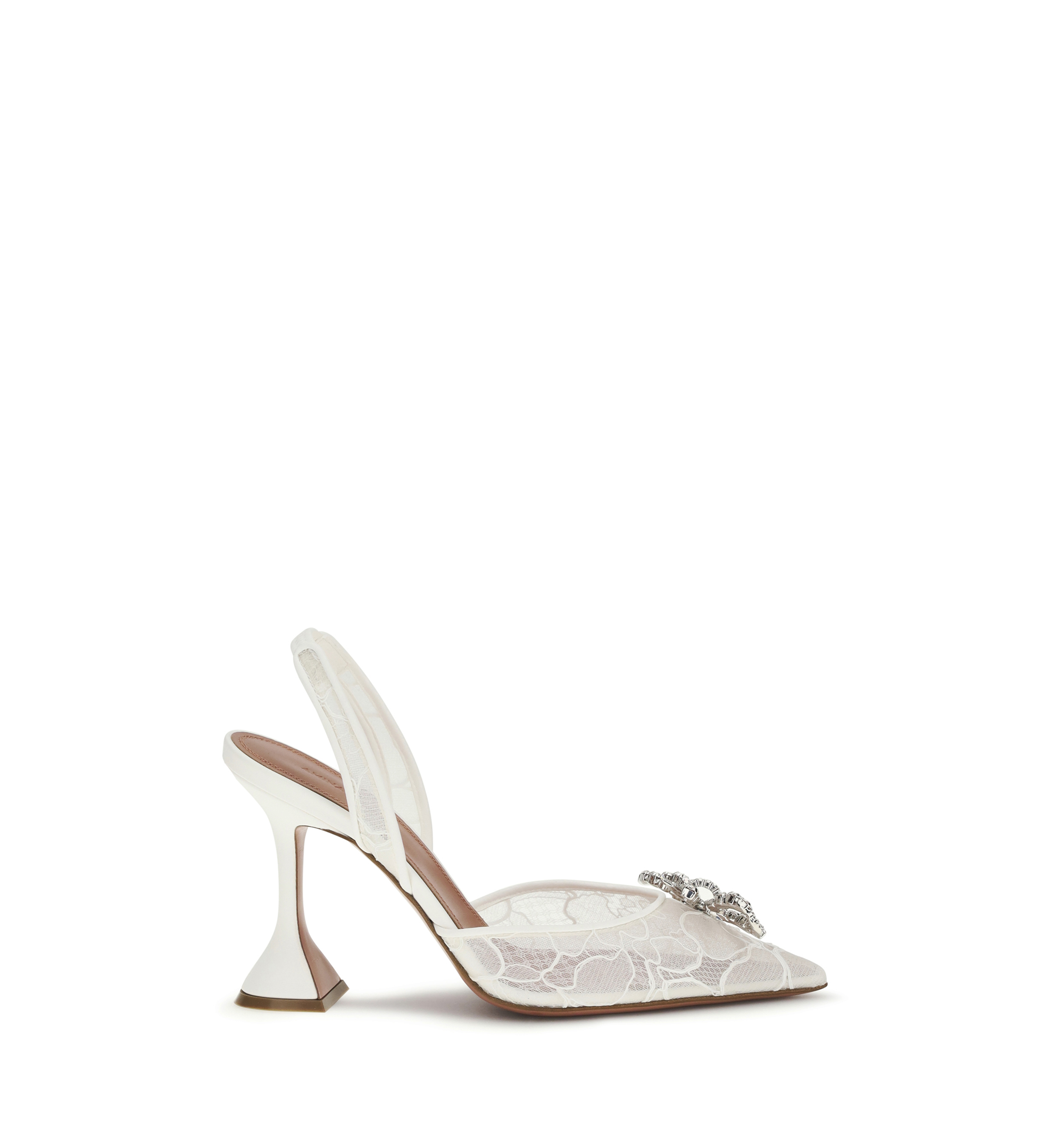 Rosie Lace Slipper 95 Ivory Satin And Ivory Nappa