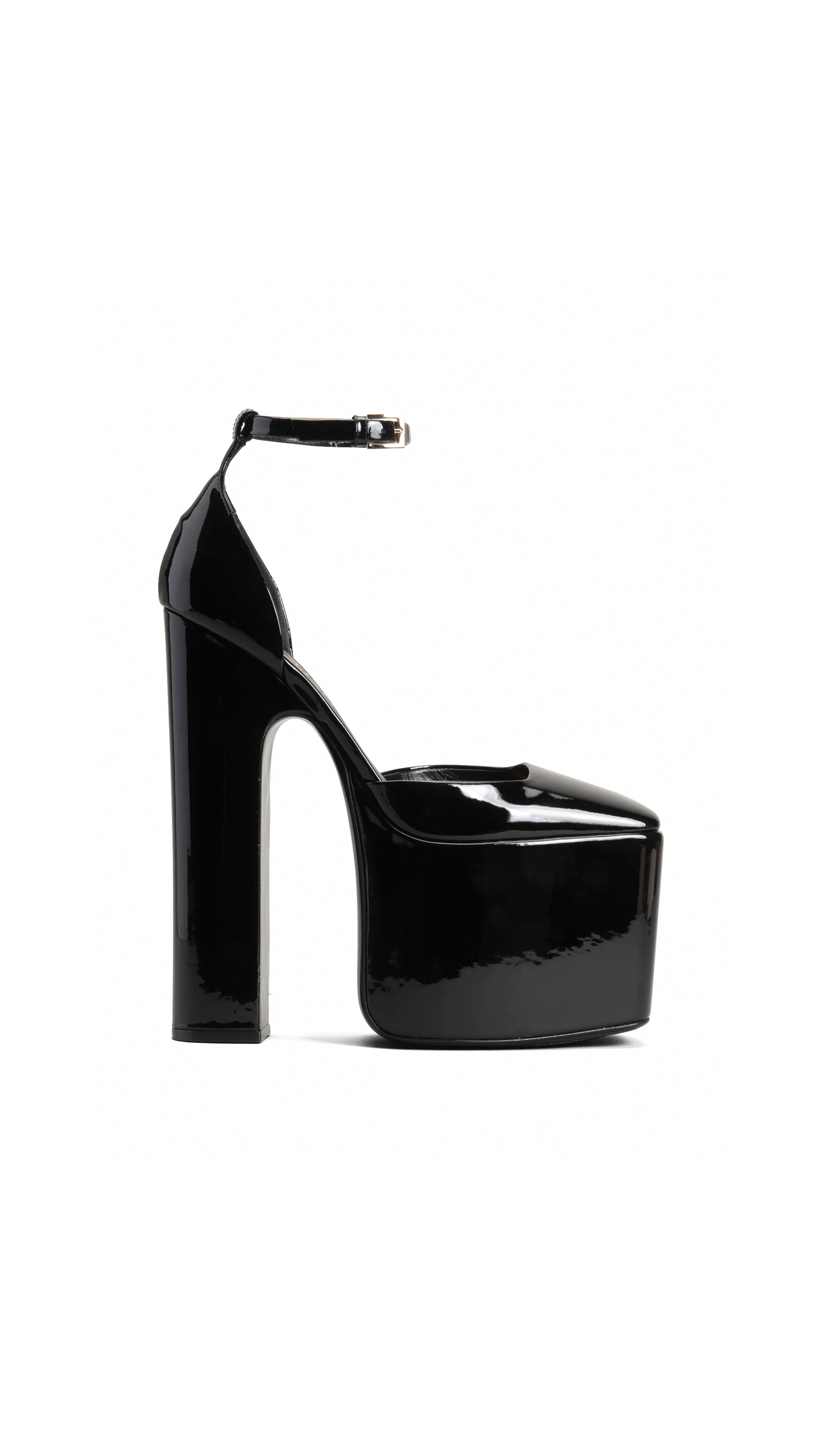 Discobox Patent Leather Platform Pump 180mm - Black