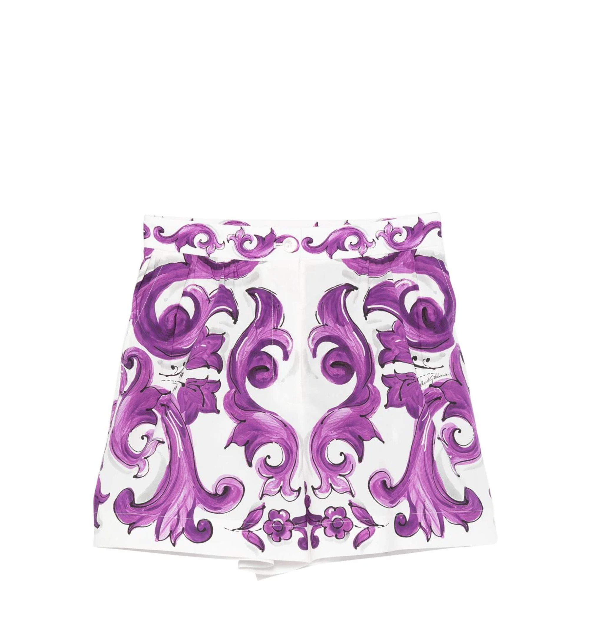 Majolica-print poplin shorts