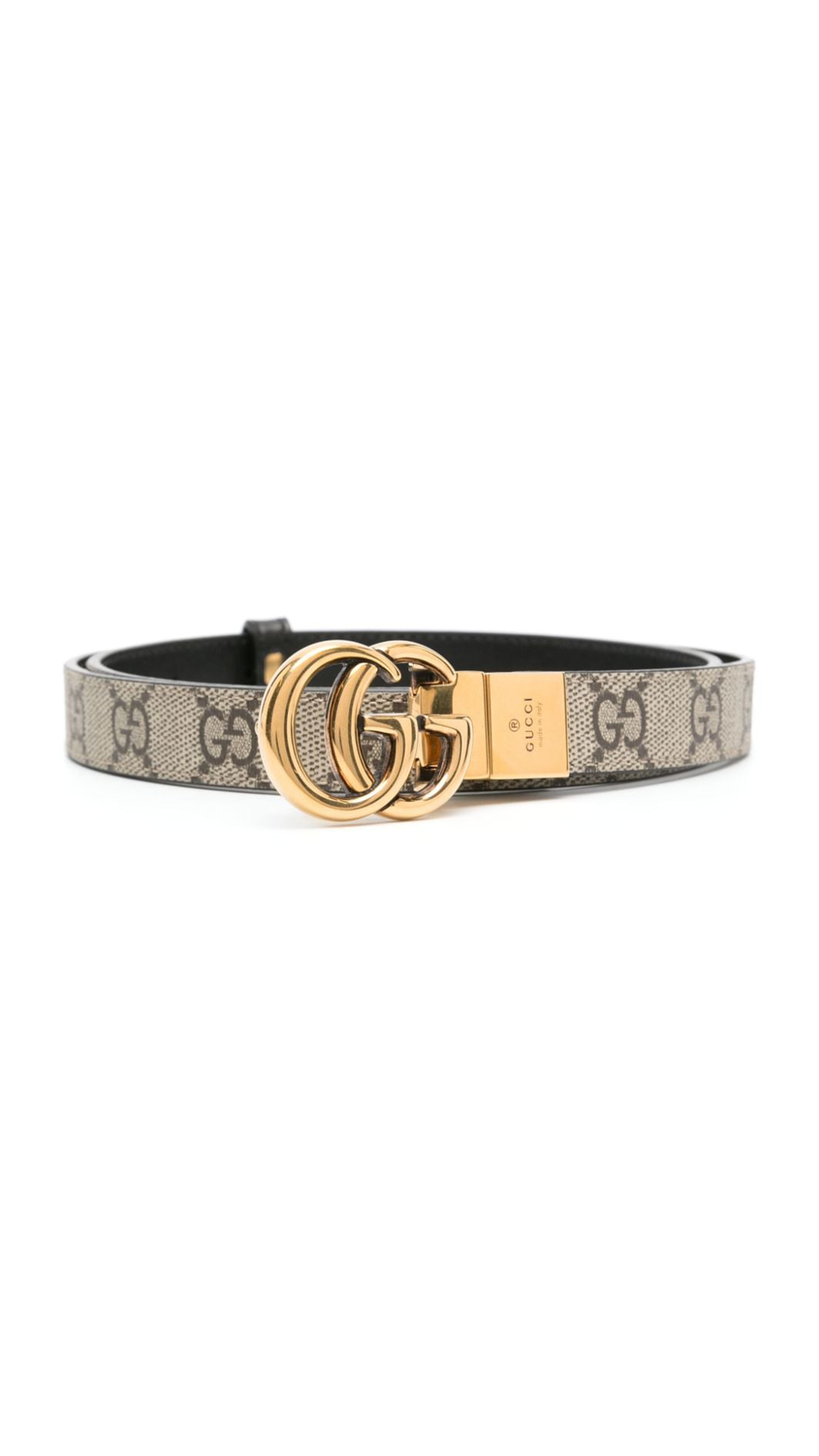 GG Marmont Reversible Thin Belt - Black
