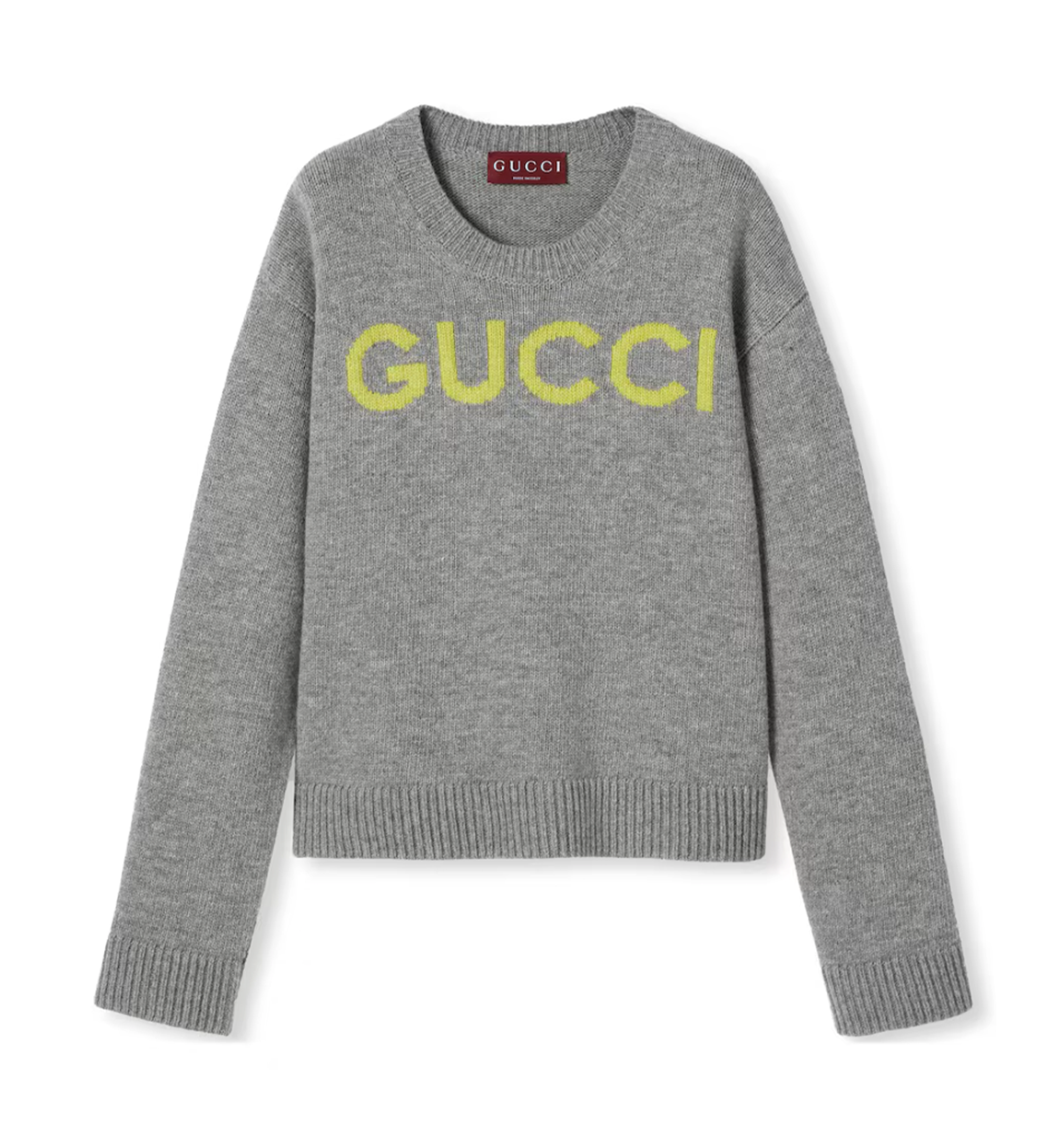 Wool top with Gucci intarsia