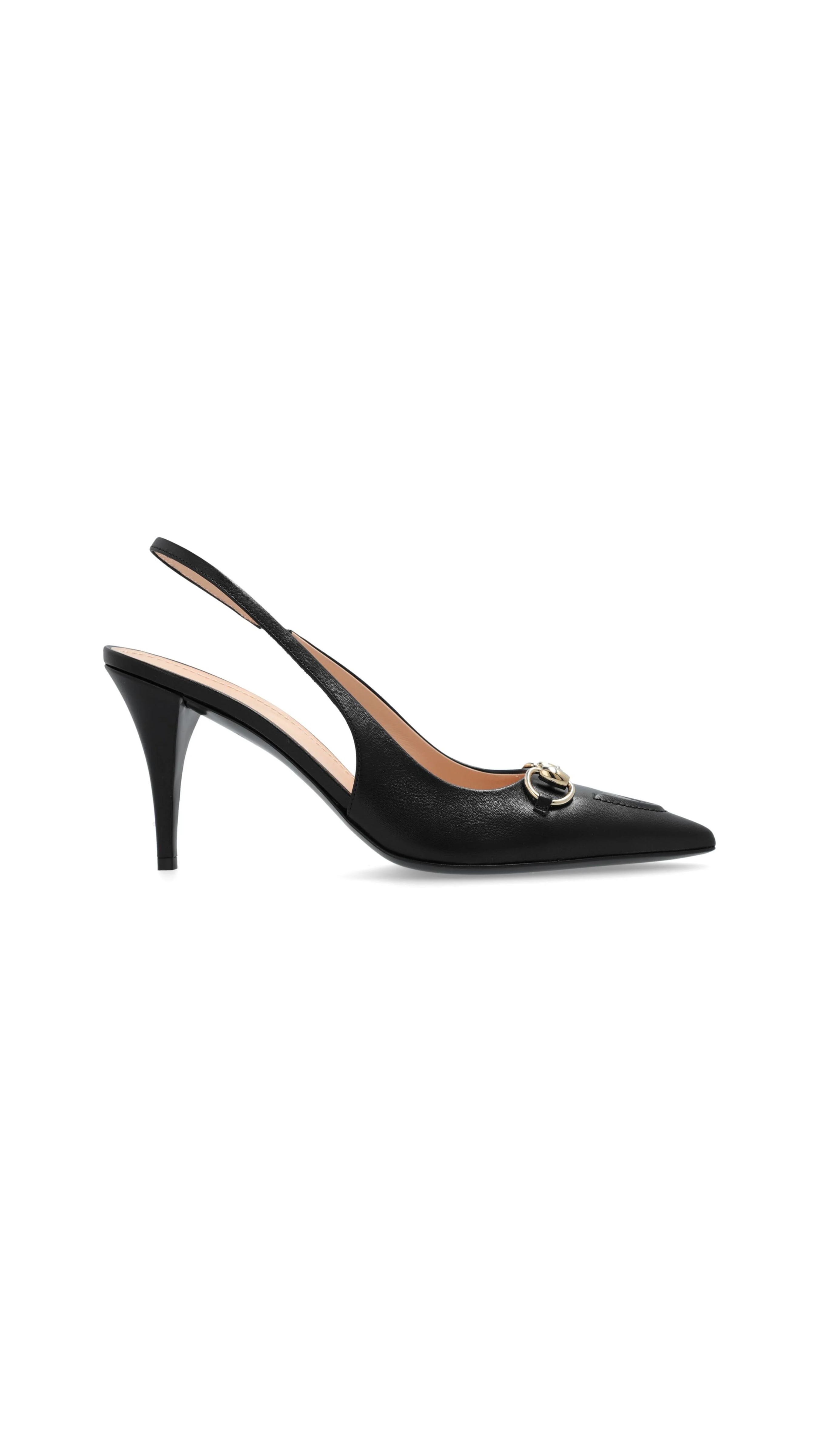 Horsebit Slingback Pump - Black