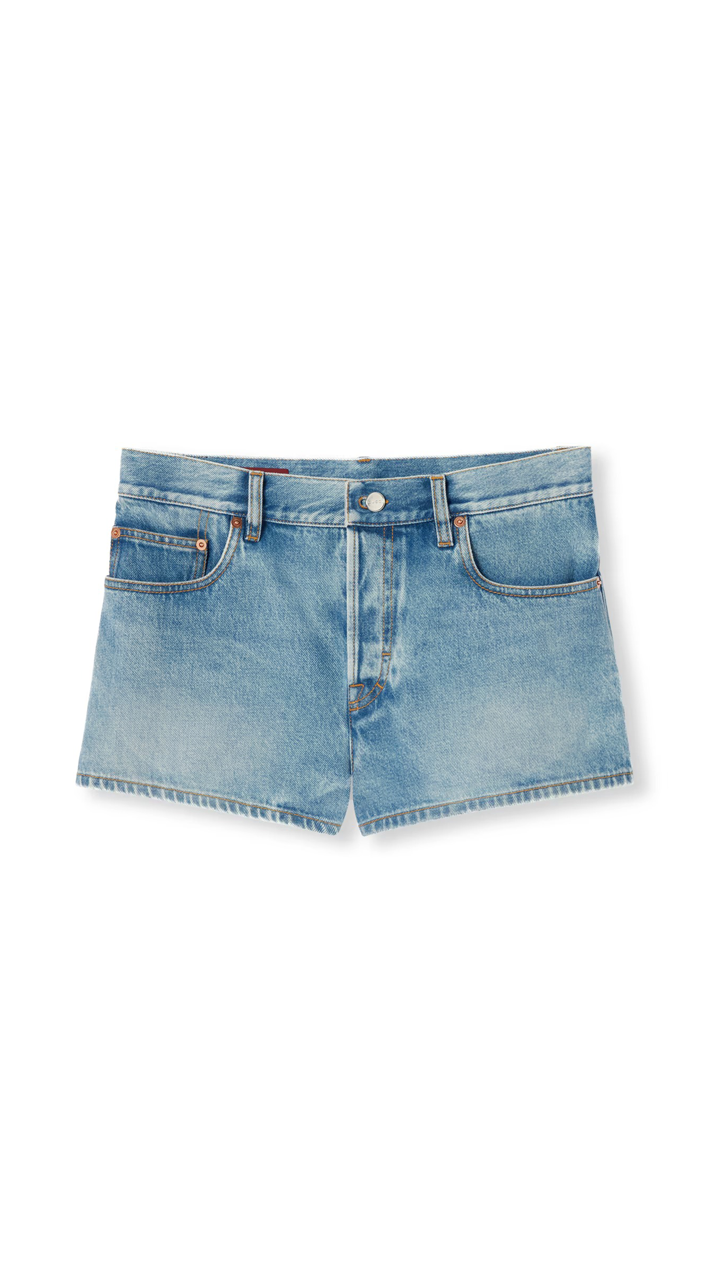 Stonewashed Denim Shorts - Light Wash